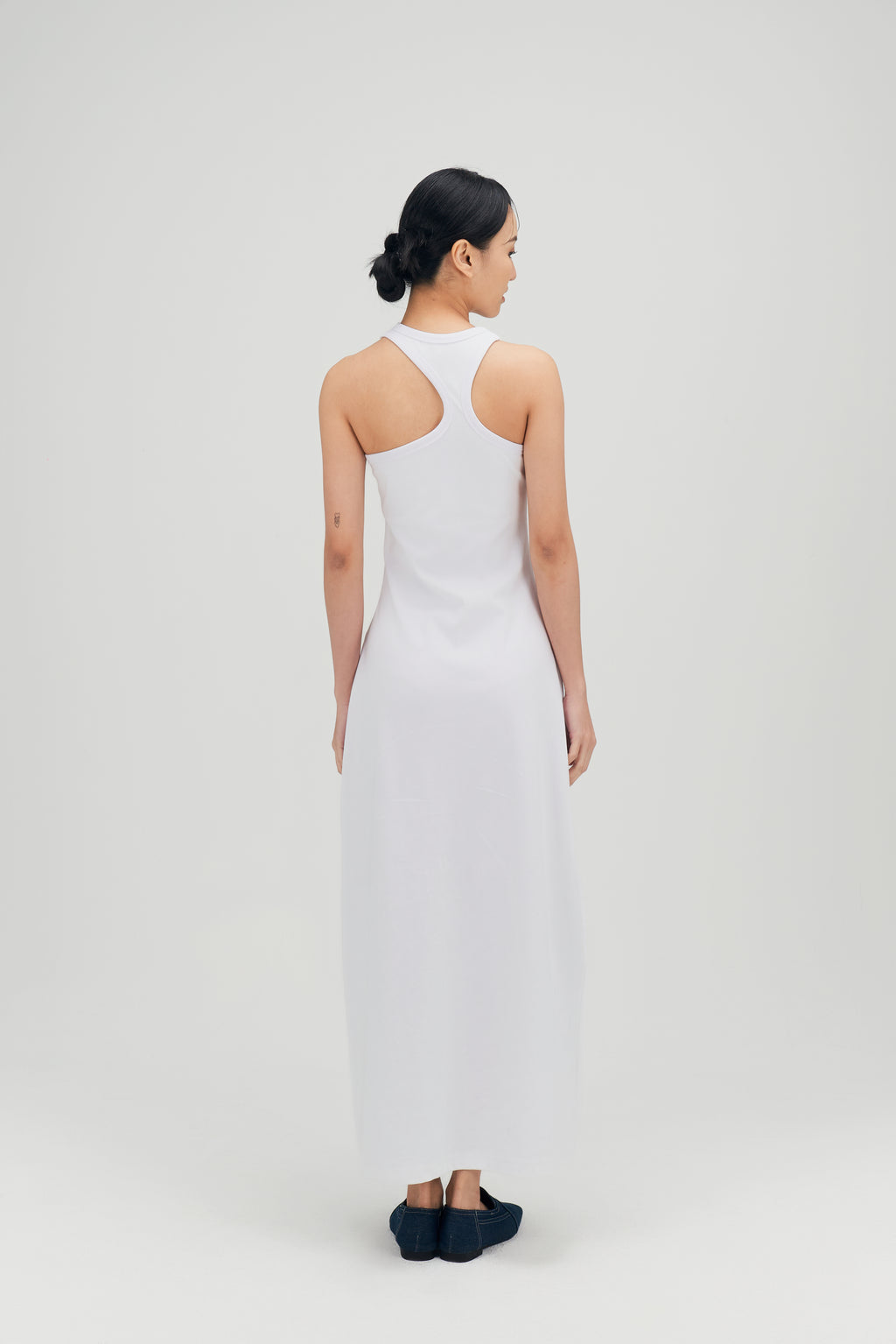 Classic - Irregular Back Tank Bra Dress (White)