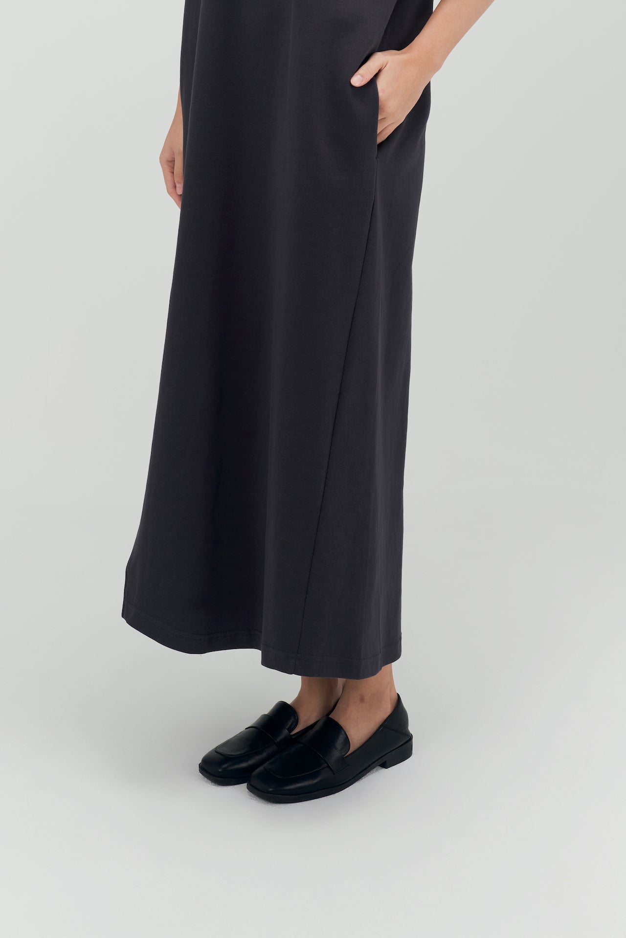 Classic - Cloud Cotton Long Dress (Dark Grey)