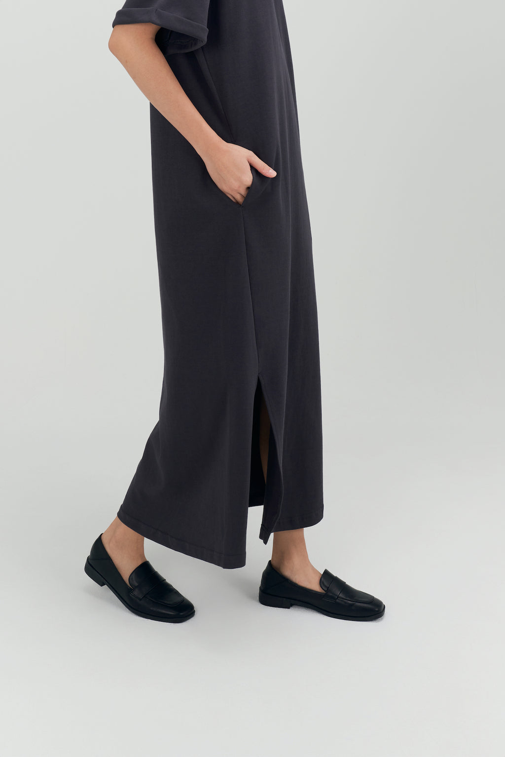 Classic - Cloud Cotton Long Dress (Dark Grey)