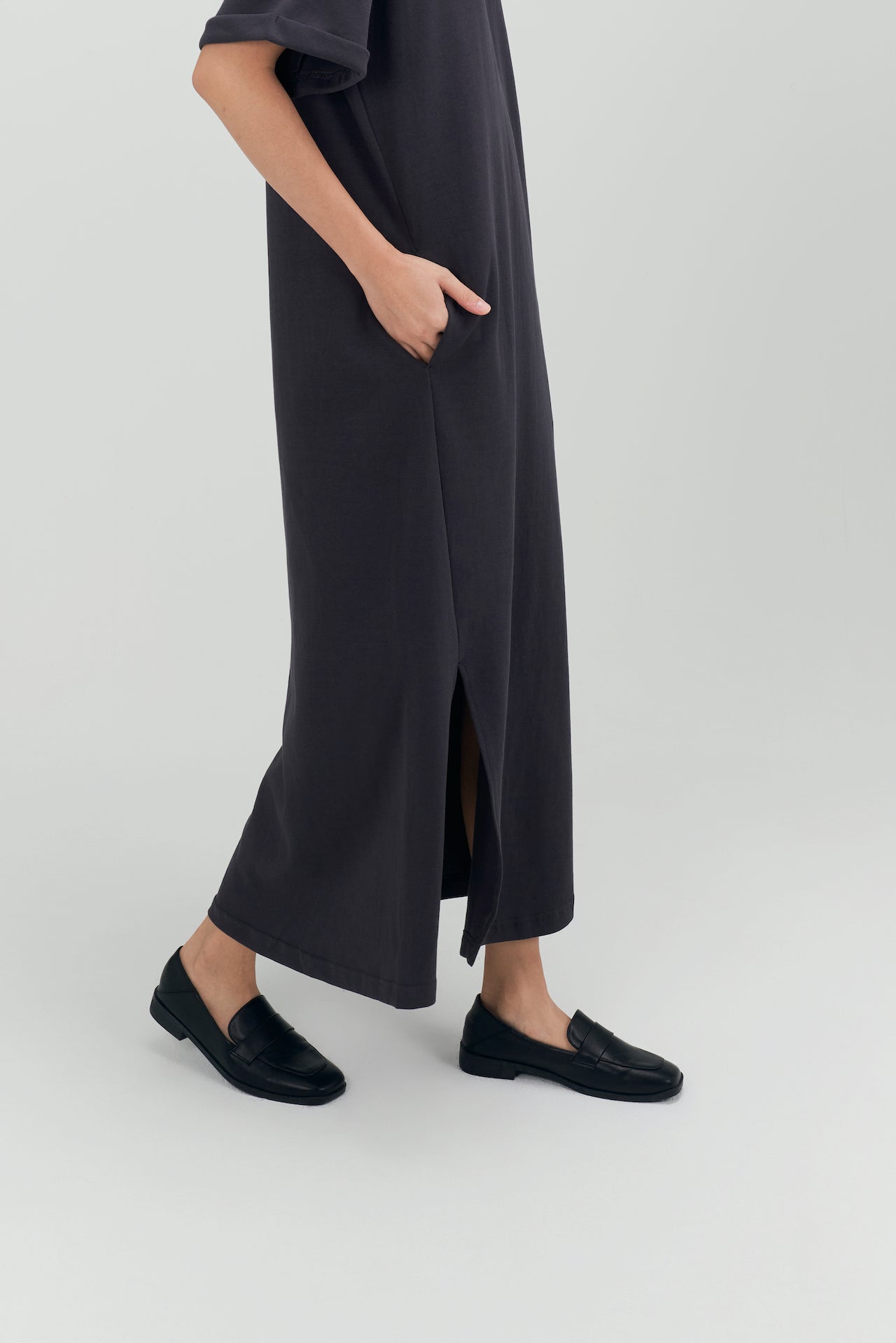 Classic - Cloud Cotton Long Dress (Dark Grey)