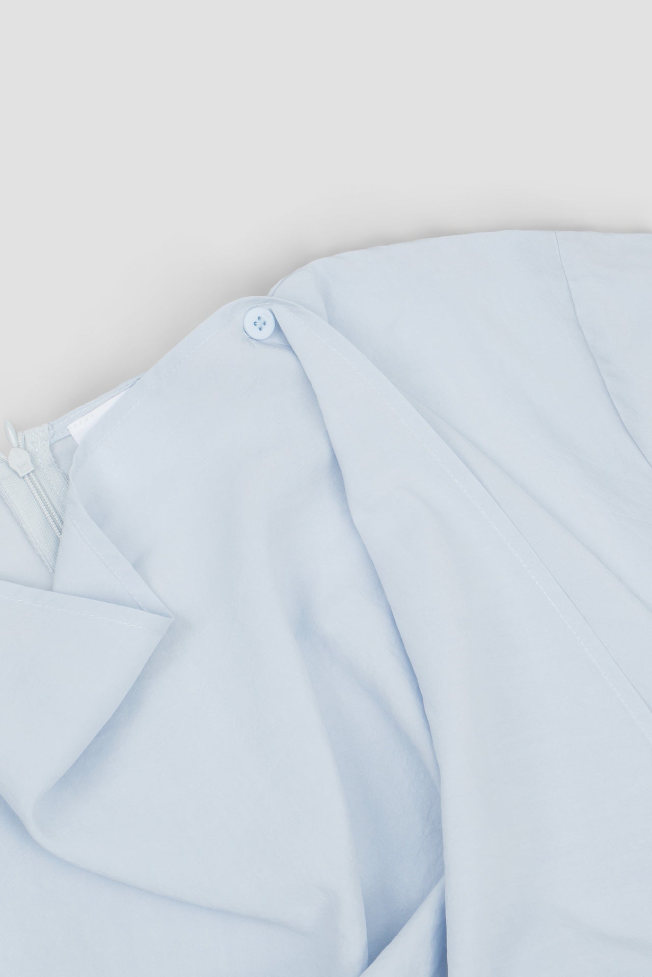 Neck-Scarf Half Sleeve Blouse (Blue)