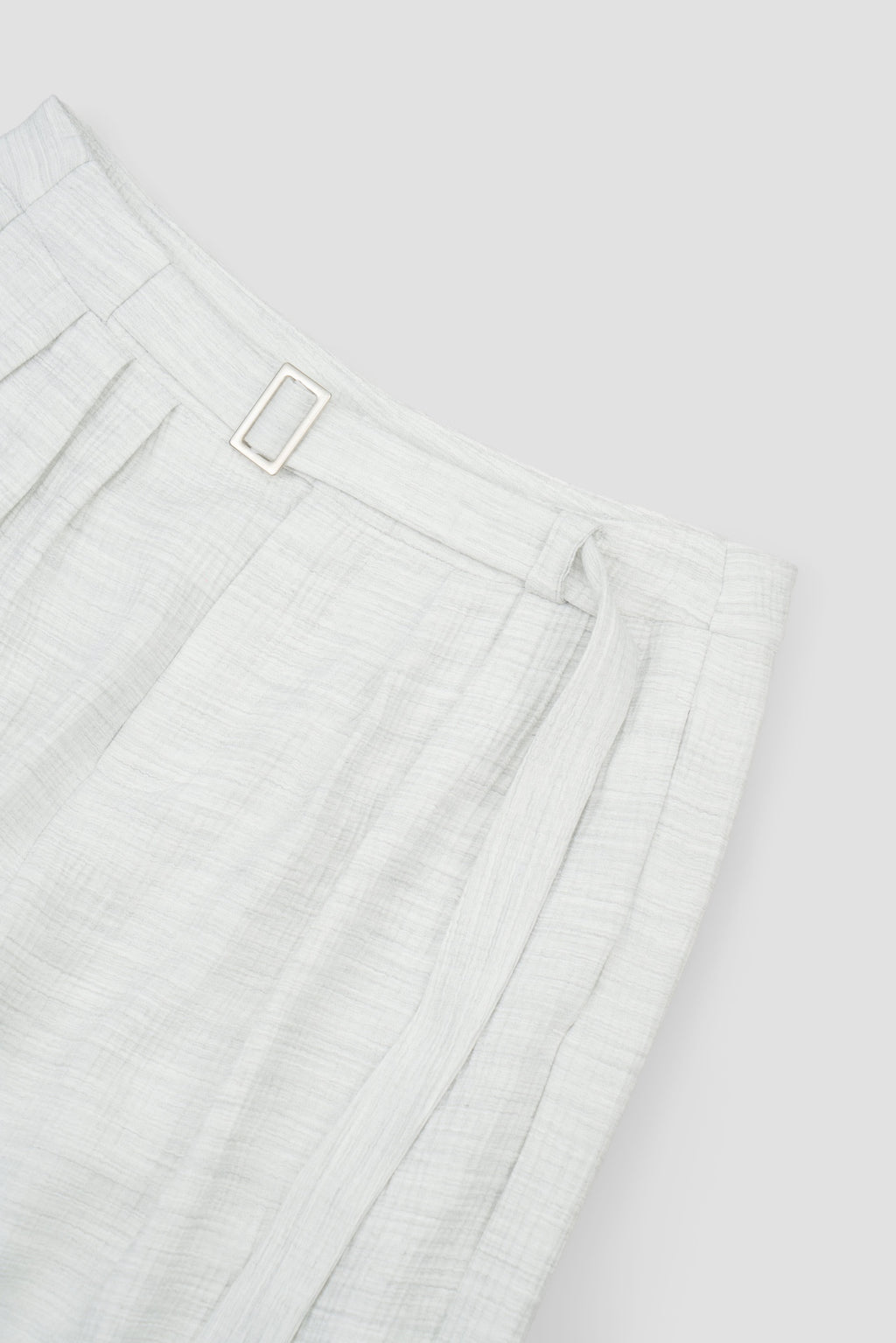 Tri Pleated Belted Trousers (Grey)