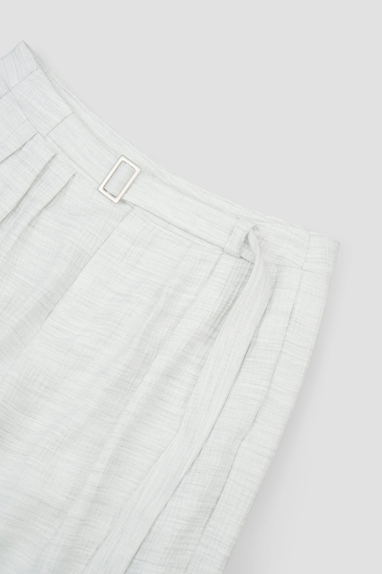 Tri Pleated Belted Trousers (Grey)
