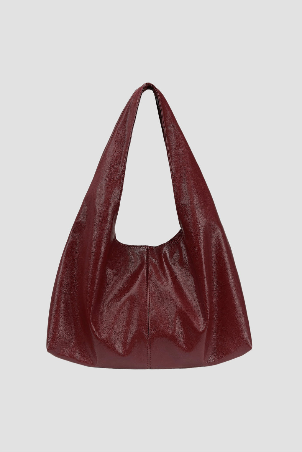 Triangle Leather Tote (Maroon)