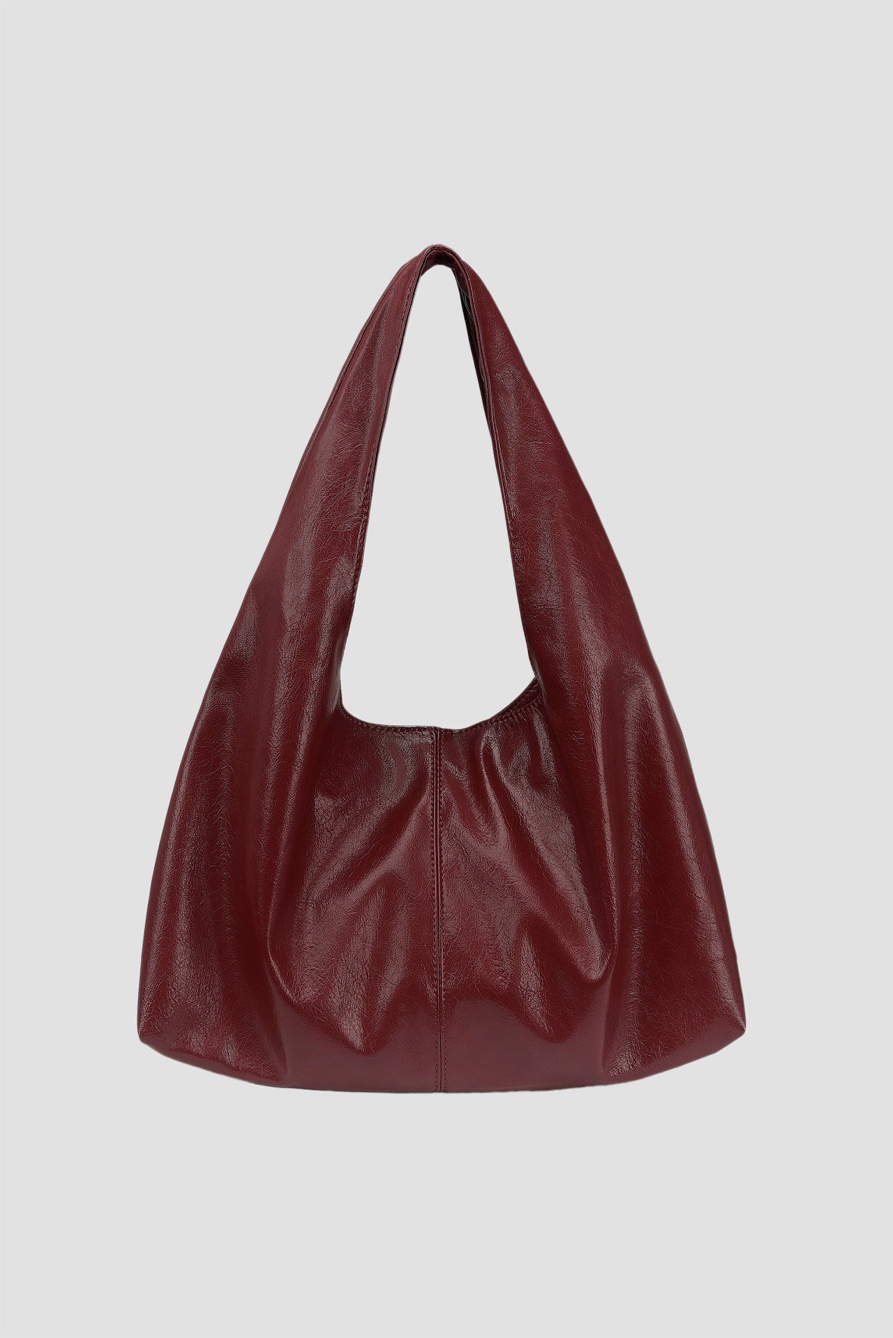 Triangle Leather Tote (Maroon)