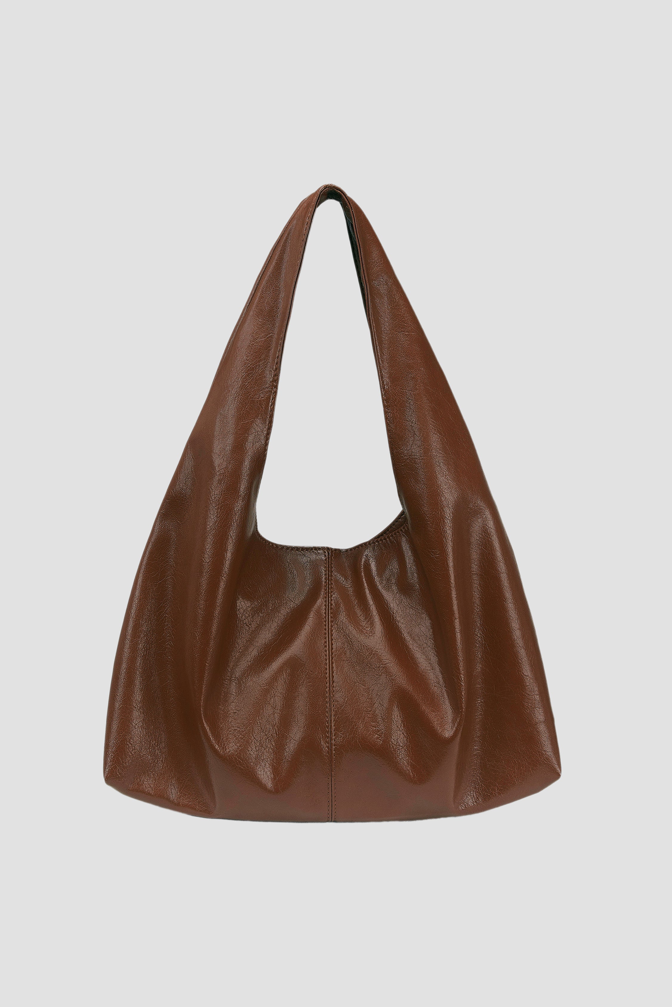 Triangle Leather Tote (Tan)