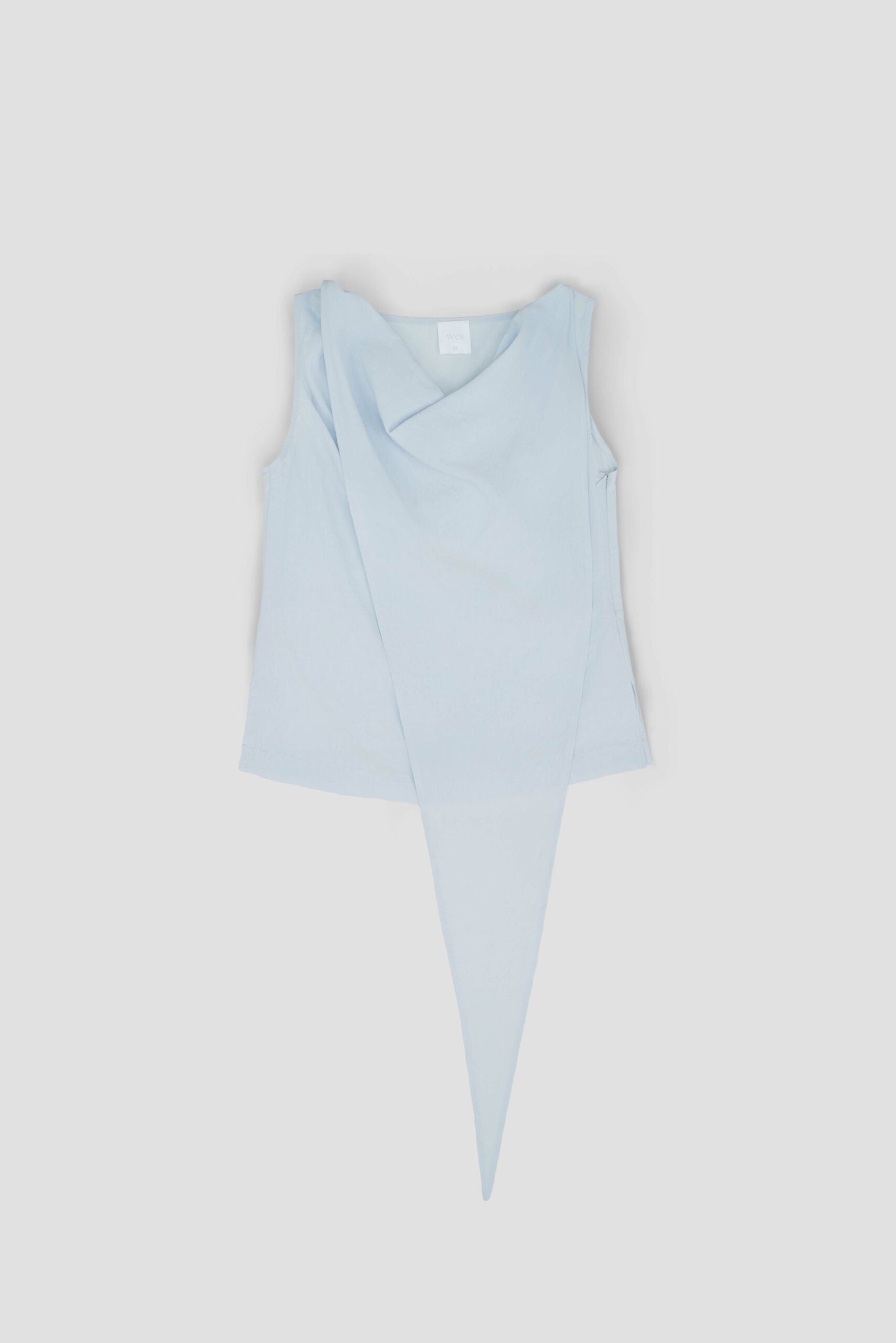 Triangle Neck-Scarf Tank Top (Blue)