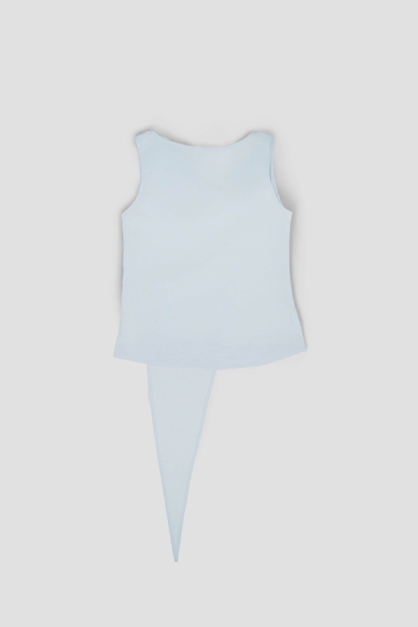 Triangle Neck-Scarf Tank Top (Blue)