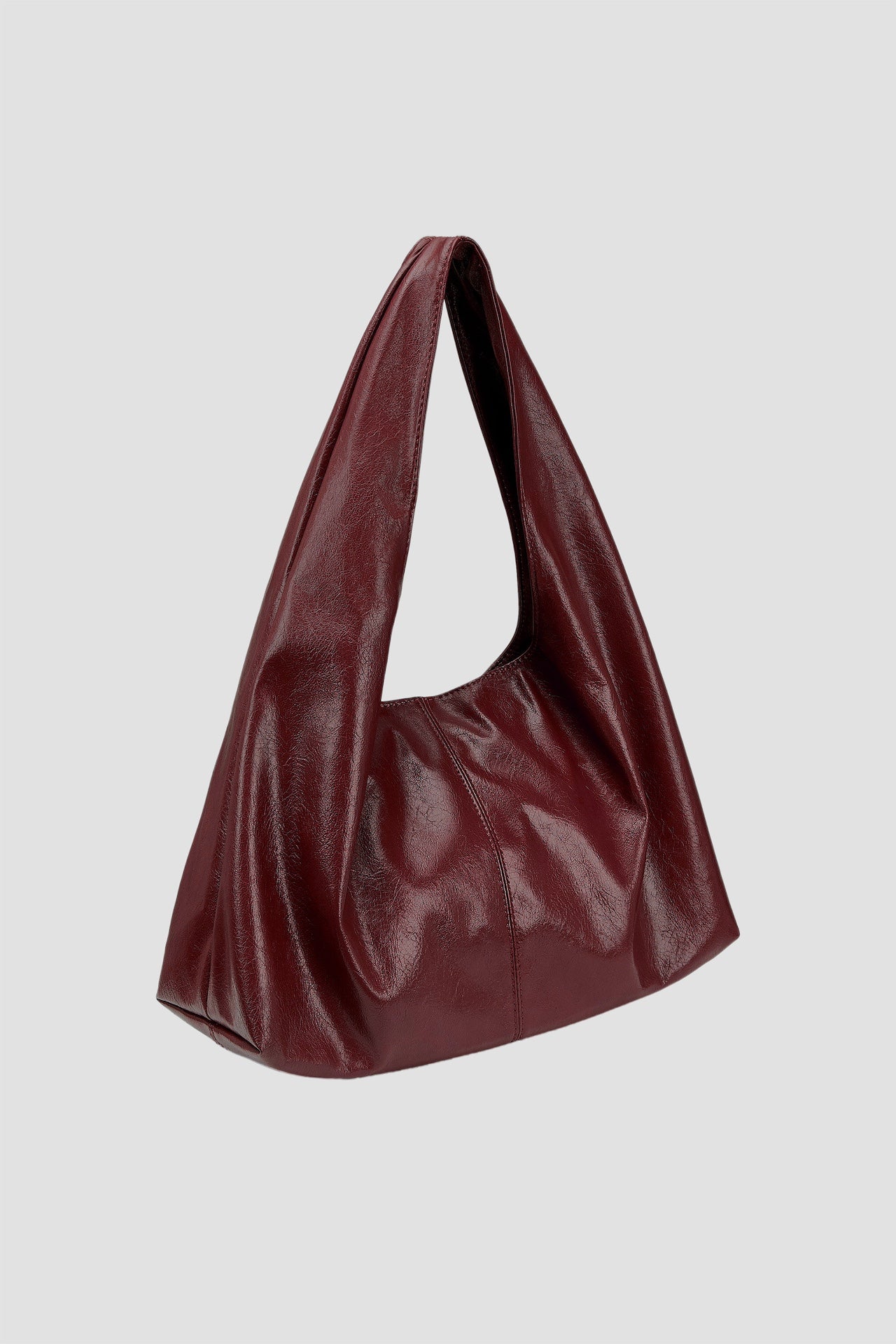 Triangle Leather Tote (Maroon)