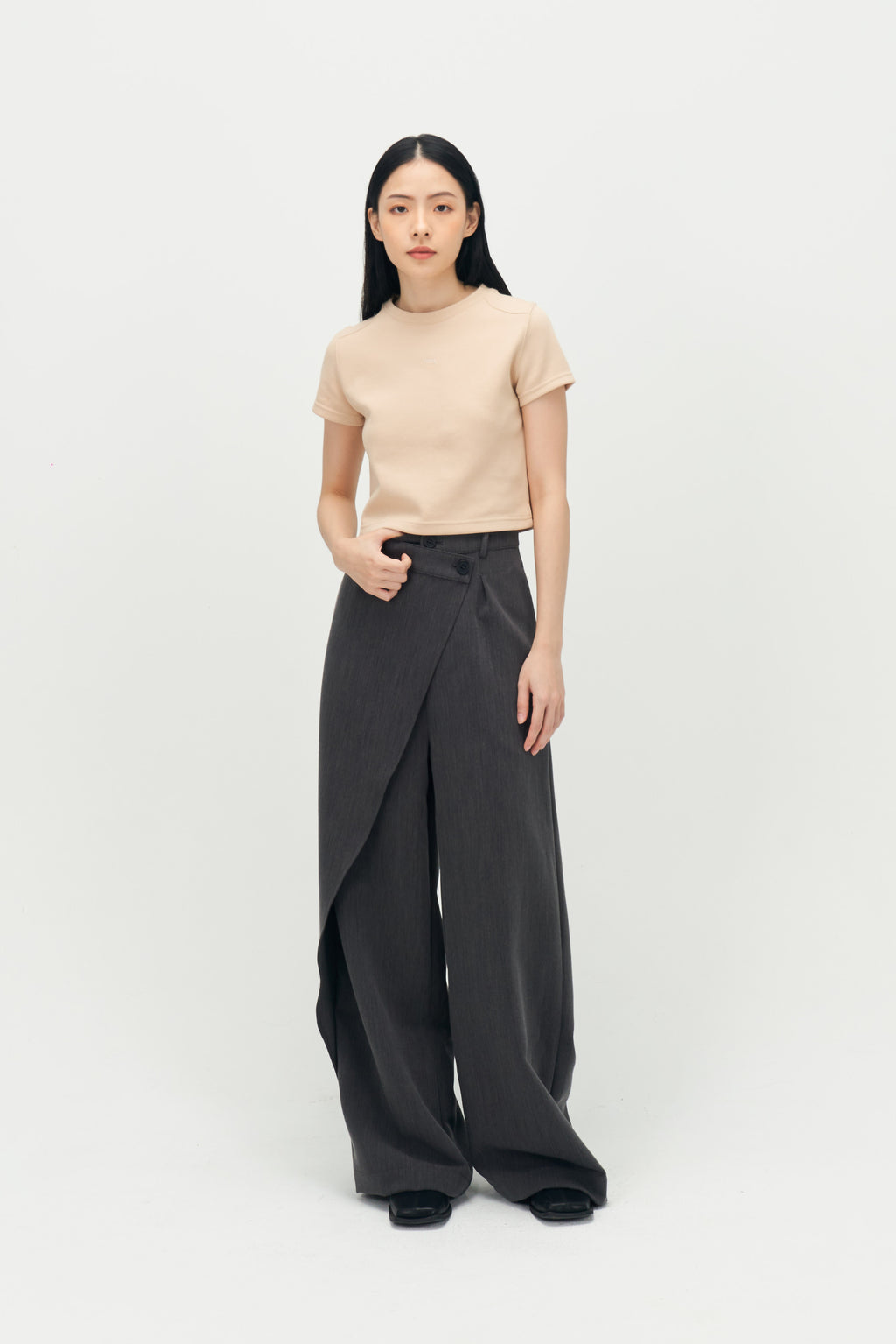 Classic - Straight Shoulder Crop Tee (Nude Blush)