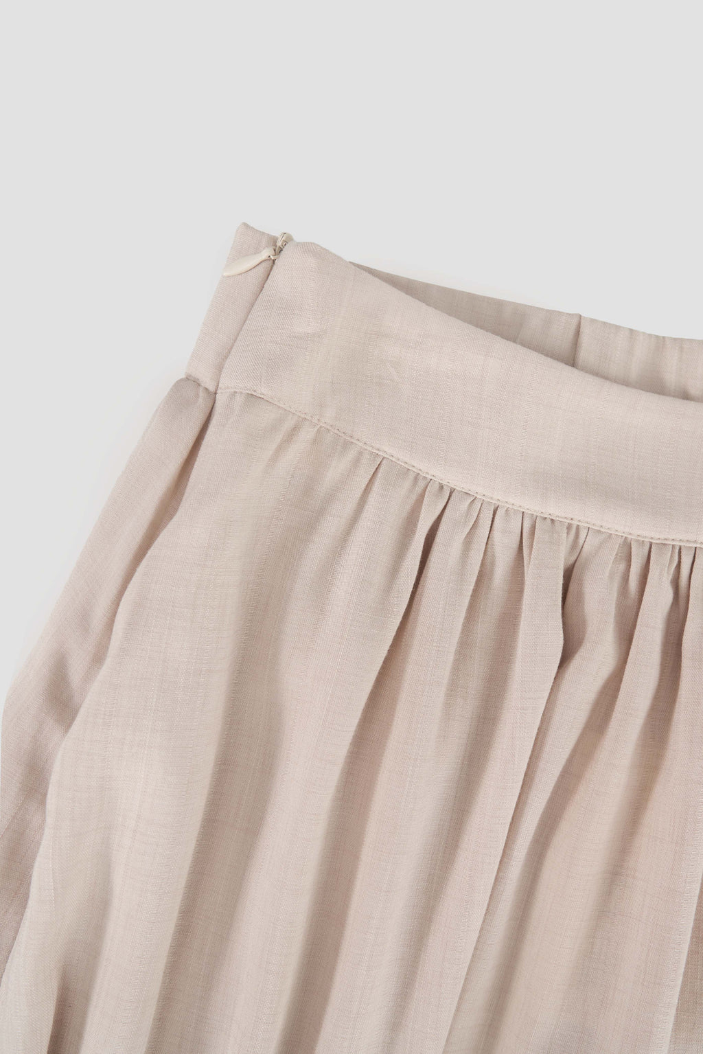 Classic - Side Slit Flare Long Skirt (Nude)