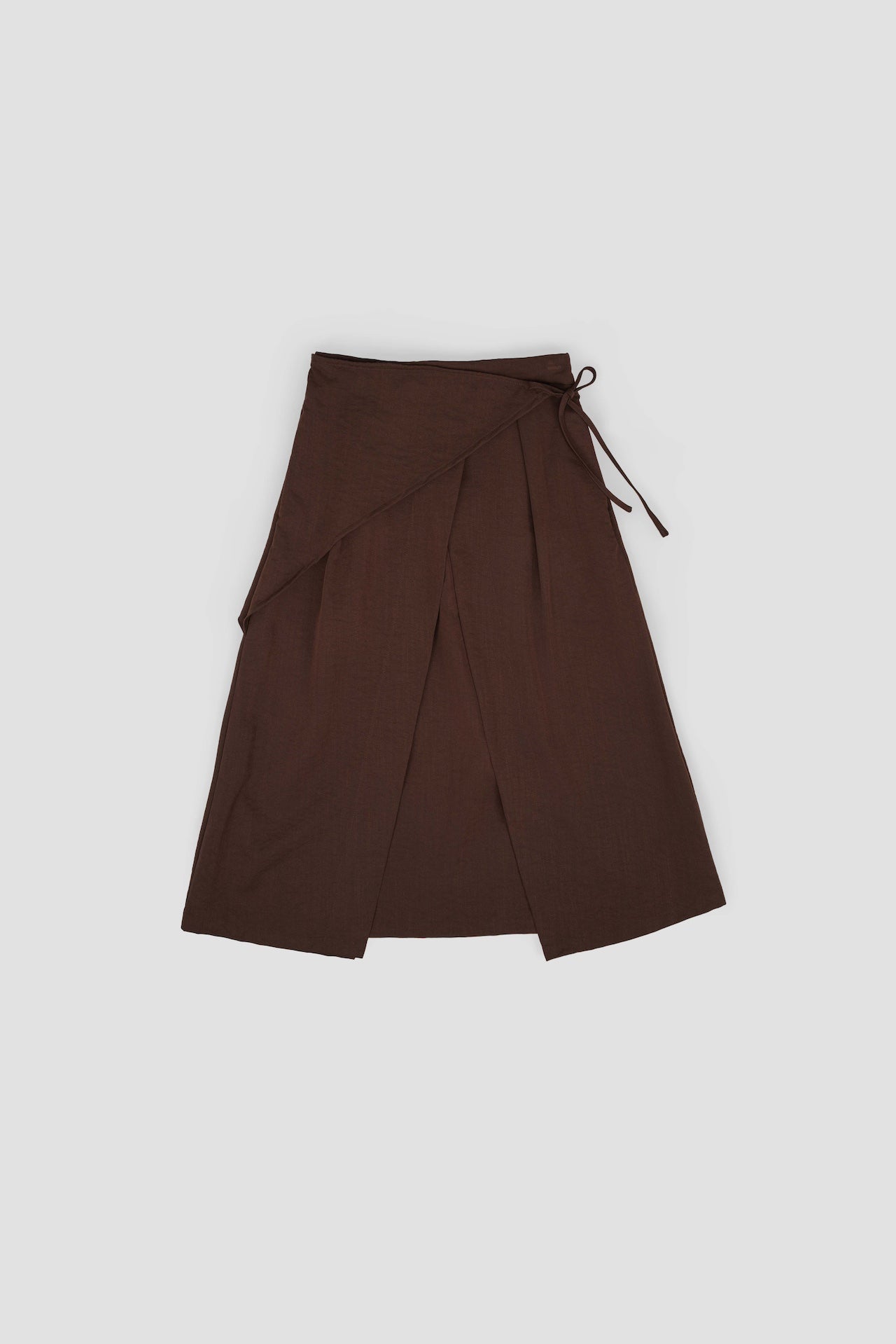Waist Bandeu Layering Skirt - Midi (Brown)