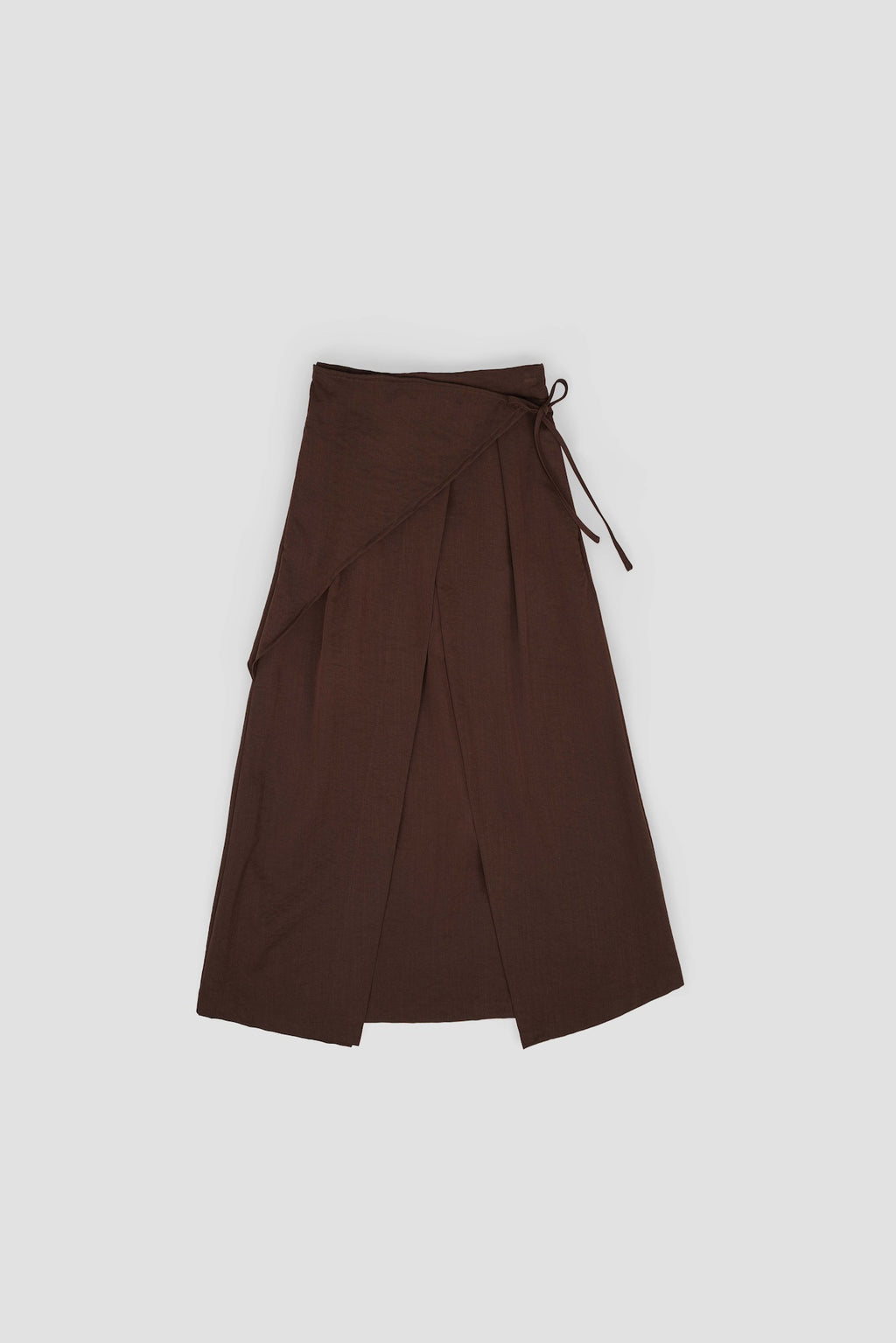 Waist Bandeu Pleated Skirt - Plus Long (Brown)