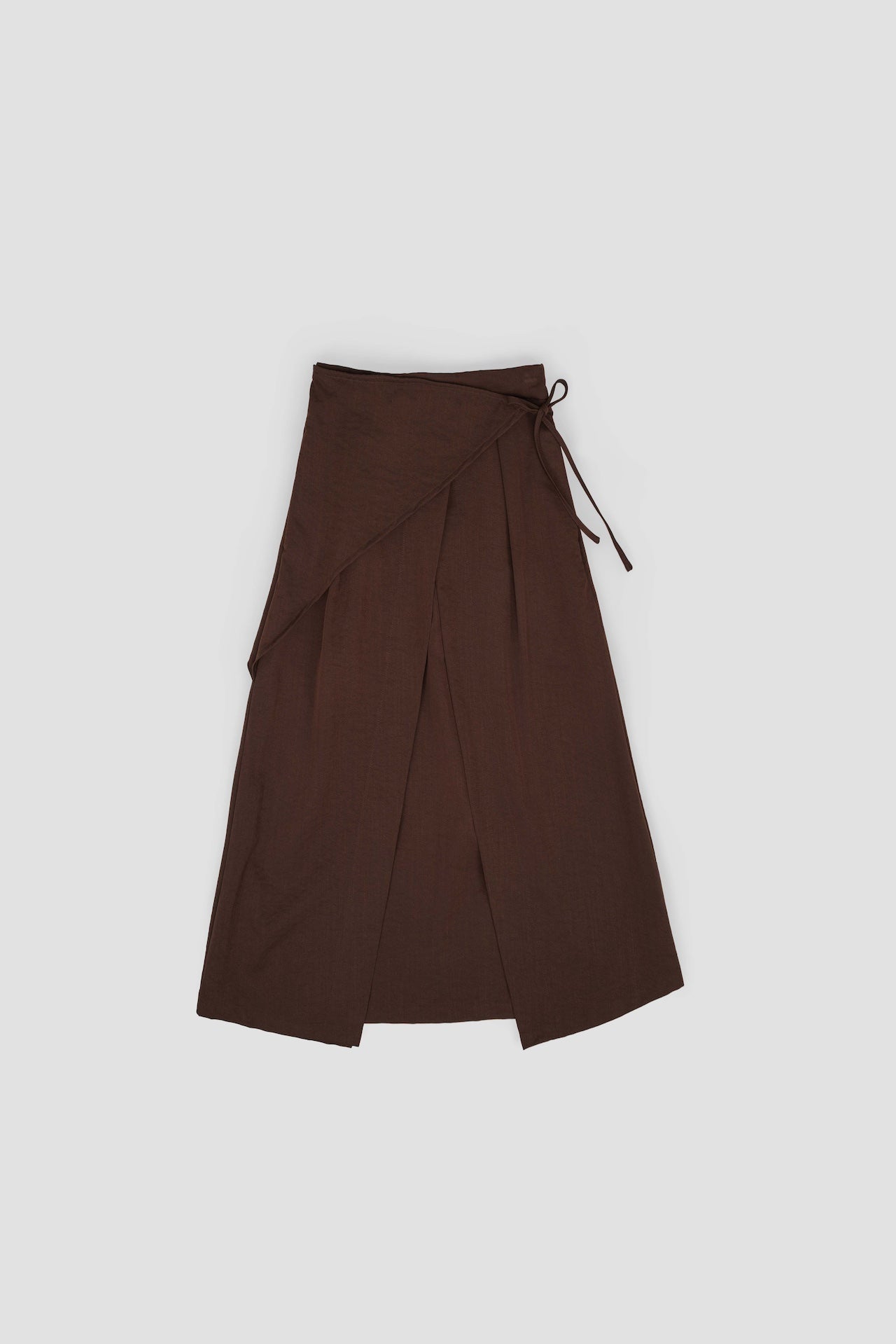 Waist Bandeu Pleated Skirt - Plus Long (Brown)