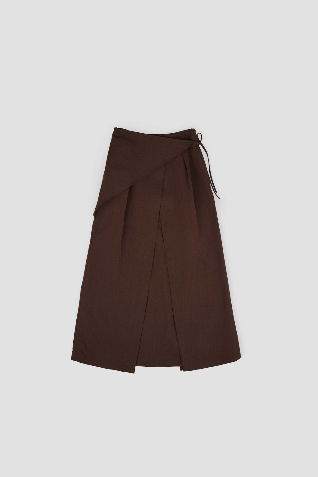 Waist Bandeu Pleated Skirt - Plus Long (Brown)
