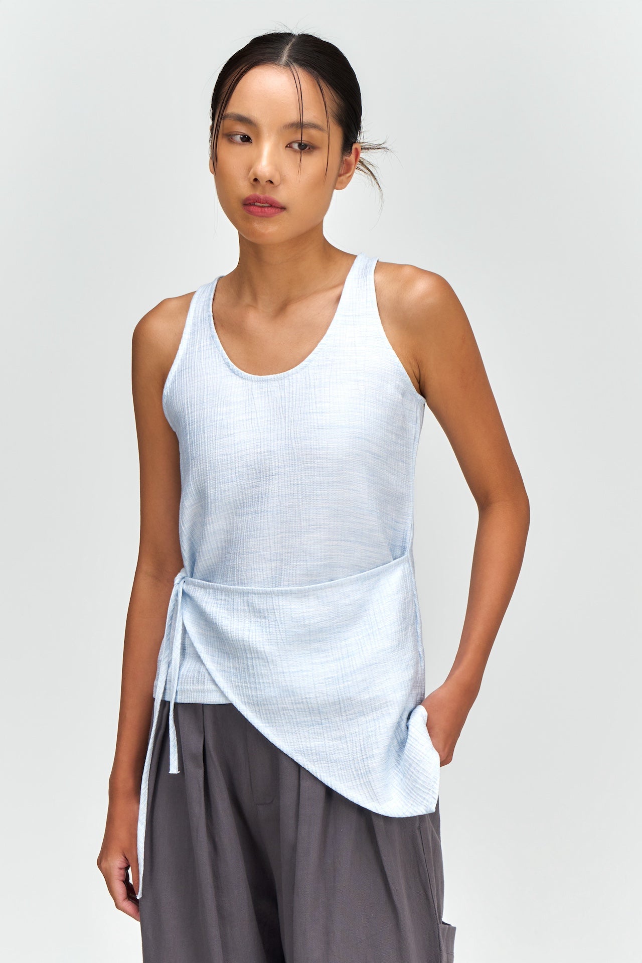 Waist Bandeu Tank Top (Blue)