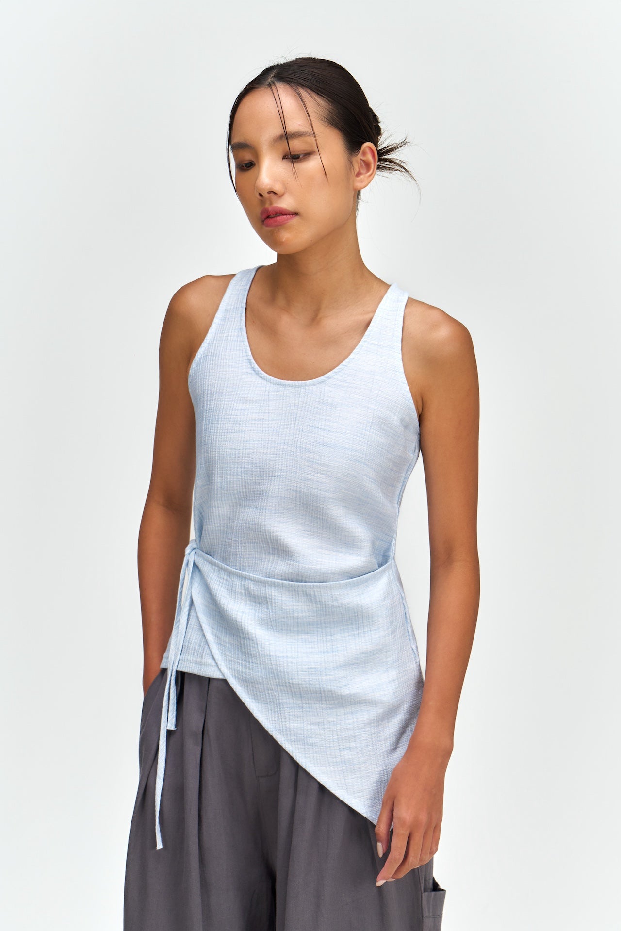 Waist Bandeu Tank Top (Blue)