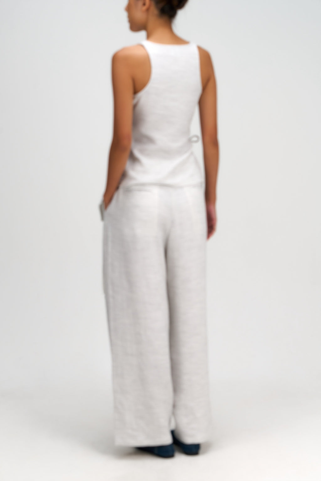 Tri Pleated Belted Trousers (Grey)