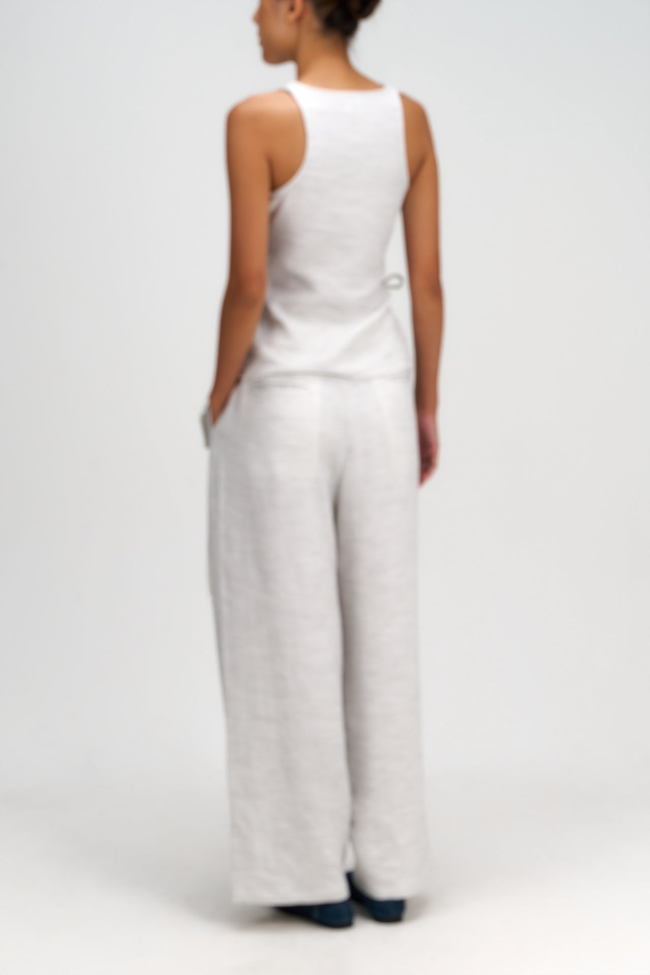 Tri Pleated Belted Trousers (Grey)