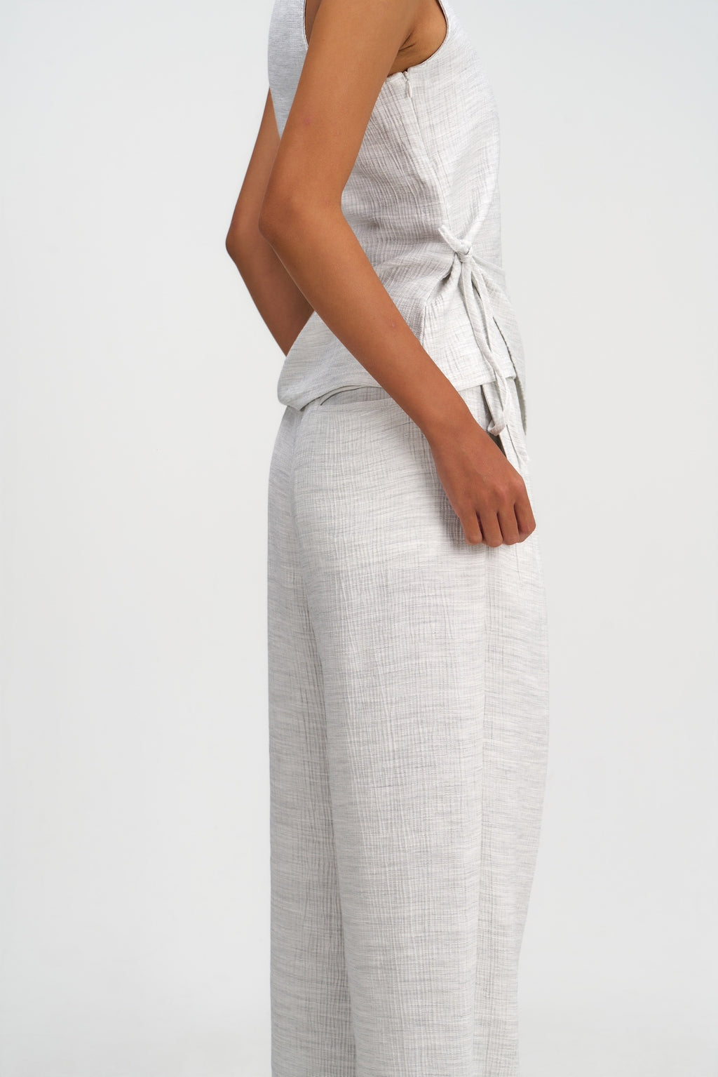 Tri Pleated Belted Trousers (Grey)