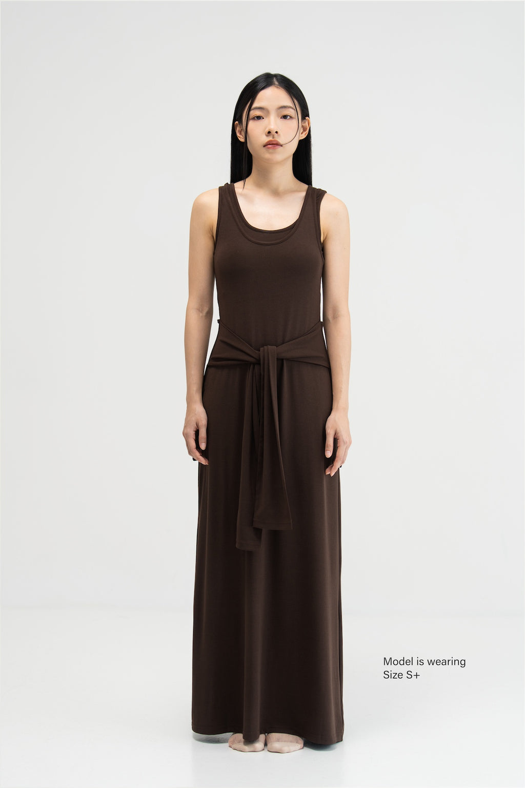WES x SO | Waist Tie Tank Bra Dress (Brown)