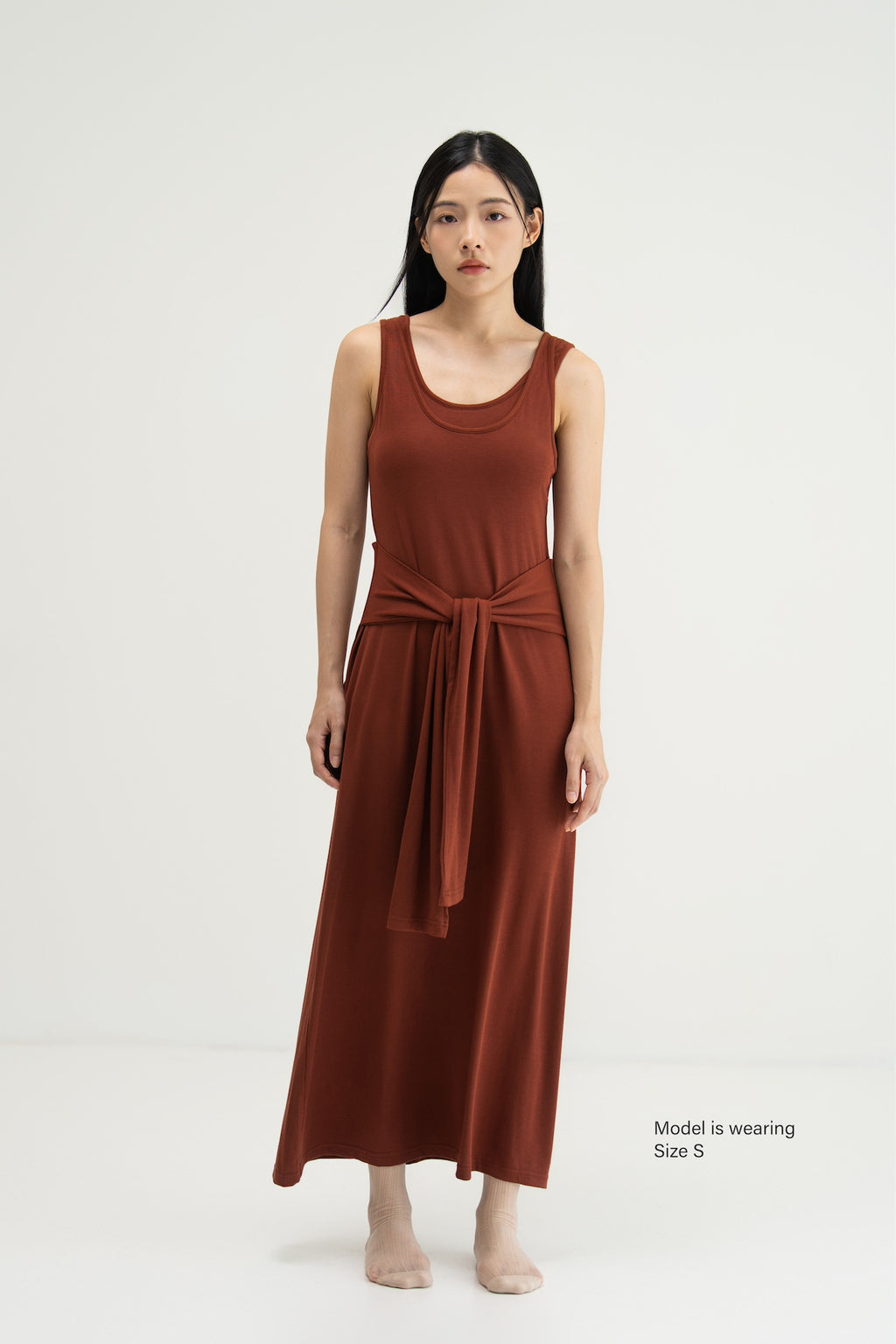 WES x SO | Waist Tie Tank Bra Dress (Rust)