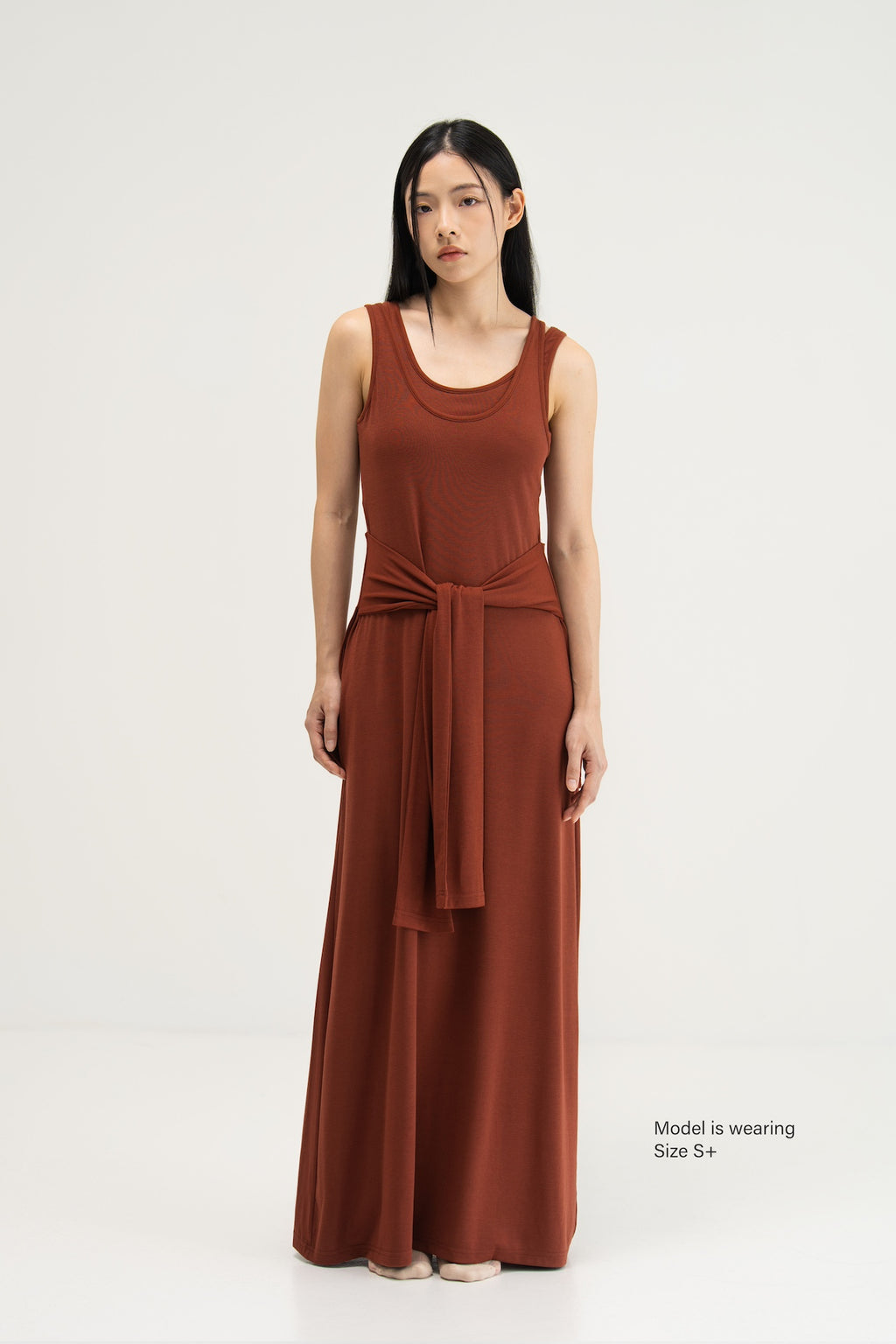 WES x SO | Waist Tie Tank Bra Dress (Rust)