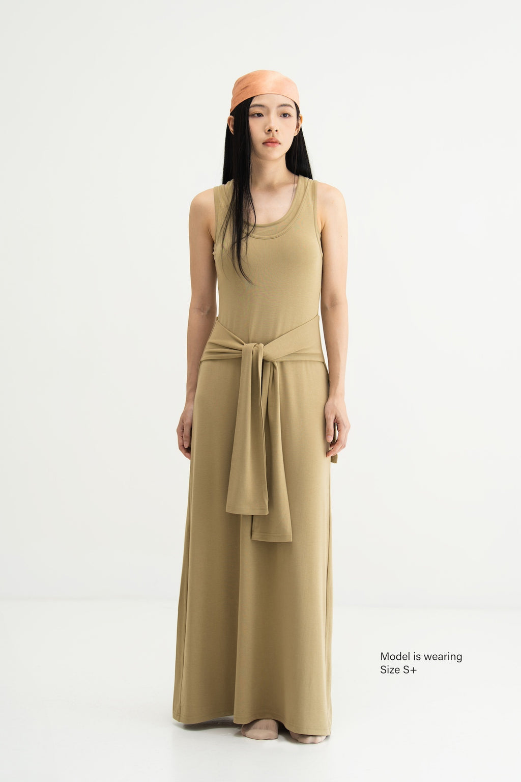 WES x SO | Waist Tie Tank Bra Dress (Khaki)
