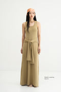 WES x SO | Waist Tie Tank Bra Dress (Khaki)