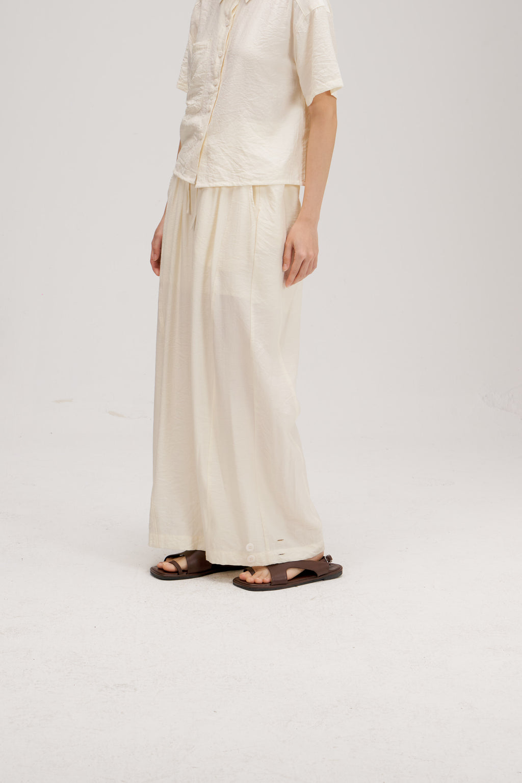 Convertible Wear Long Pants w/ Lining (Off White)