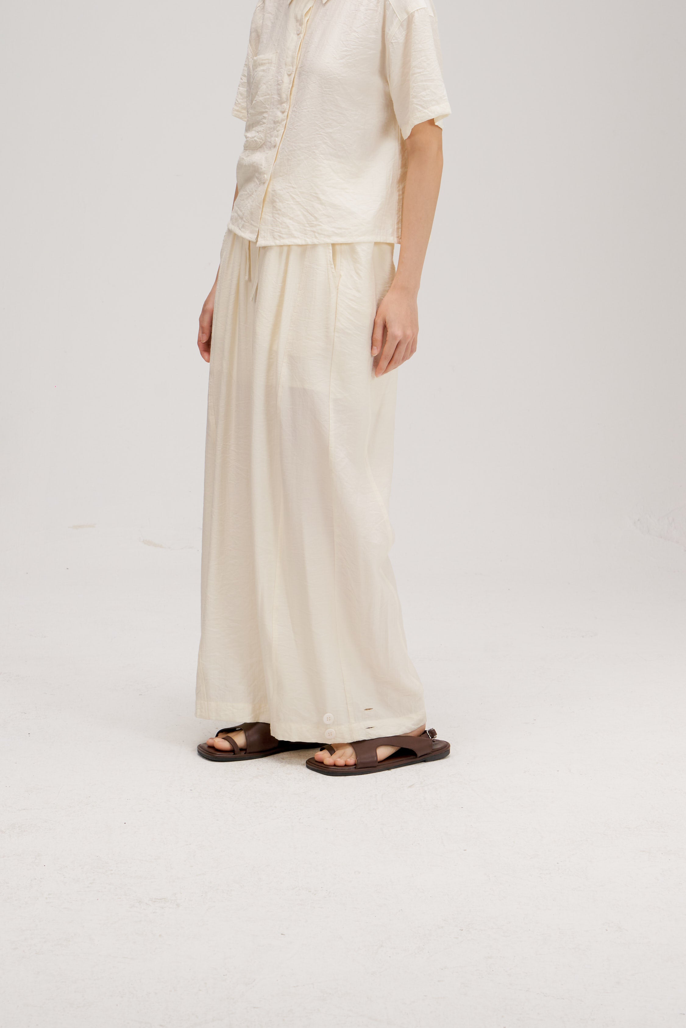 Convertible Wear Long Pants w/ Lining (Off White)