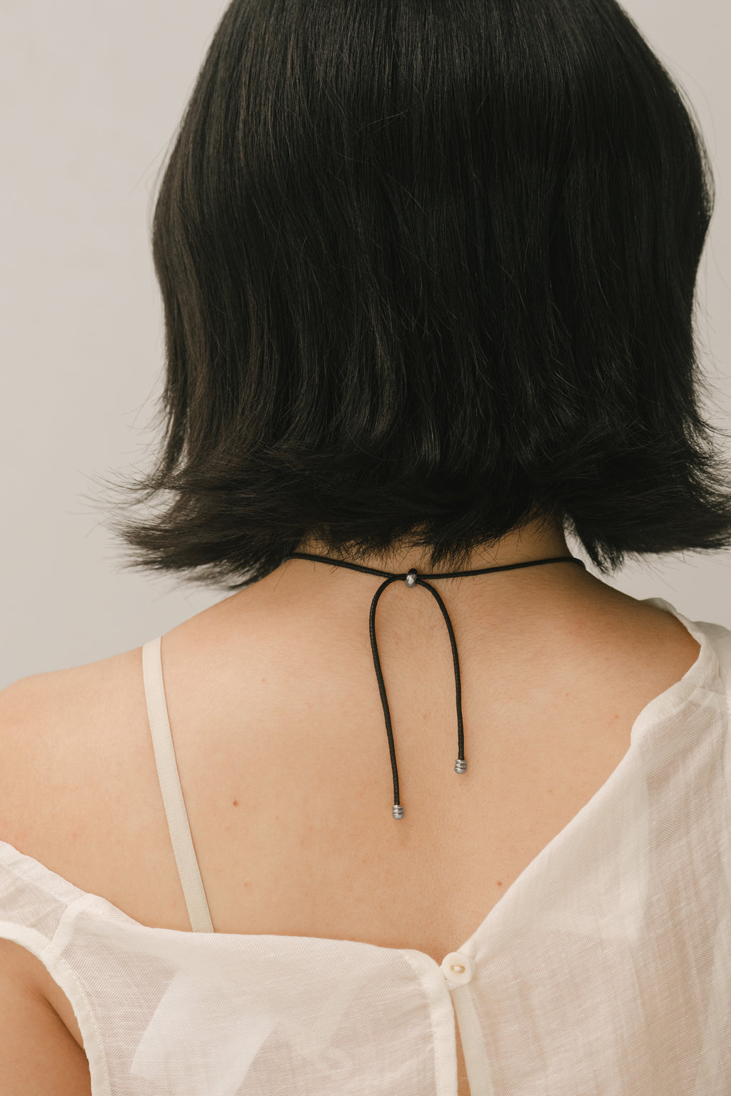 WES x GUNG x SO | [Gung] Silver Pebble Cord Necklace