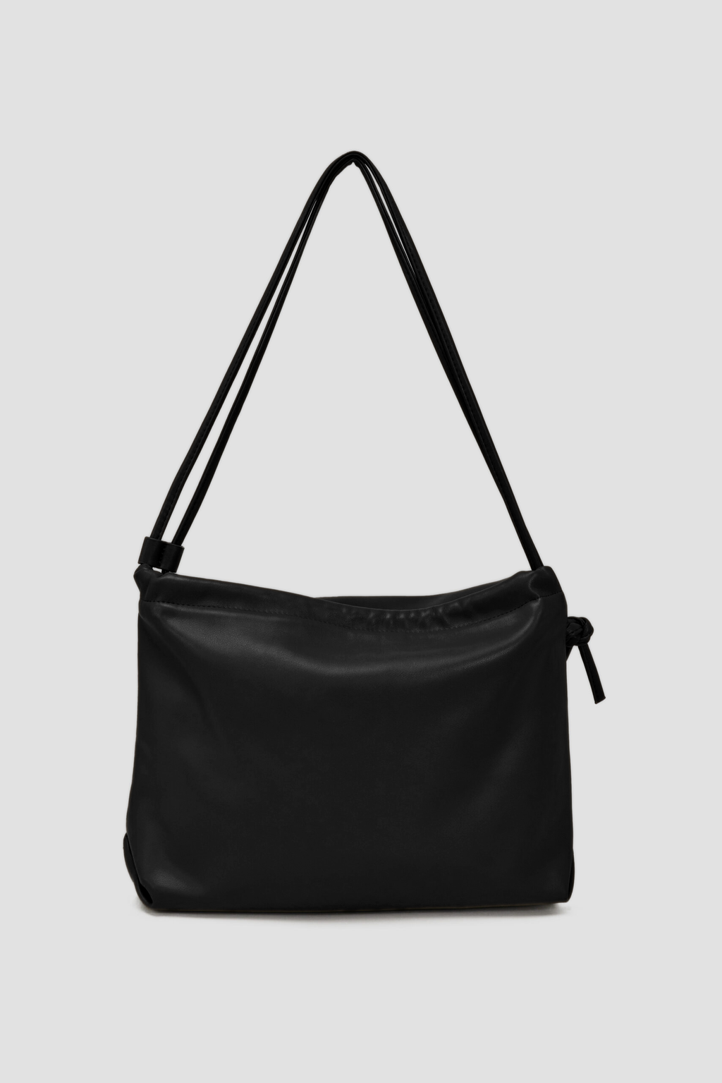 Double Strap Envelope Leather Bag (Black)