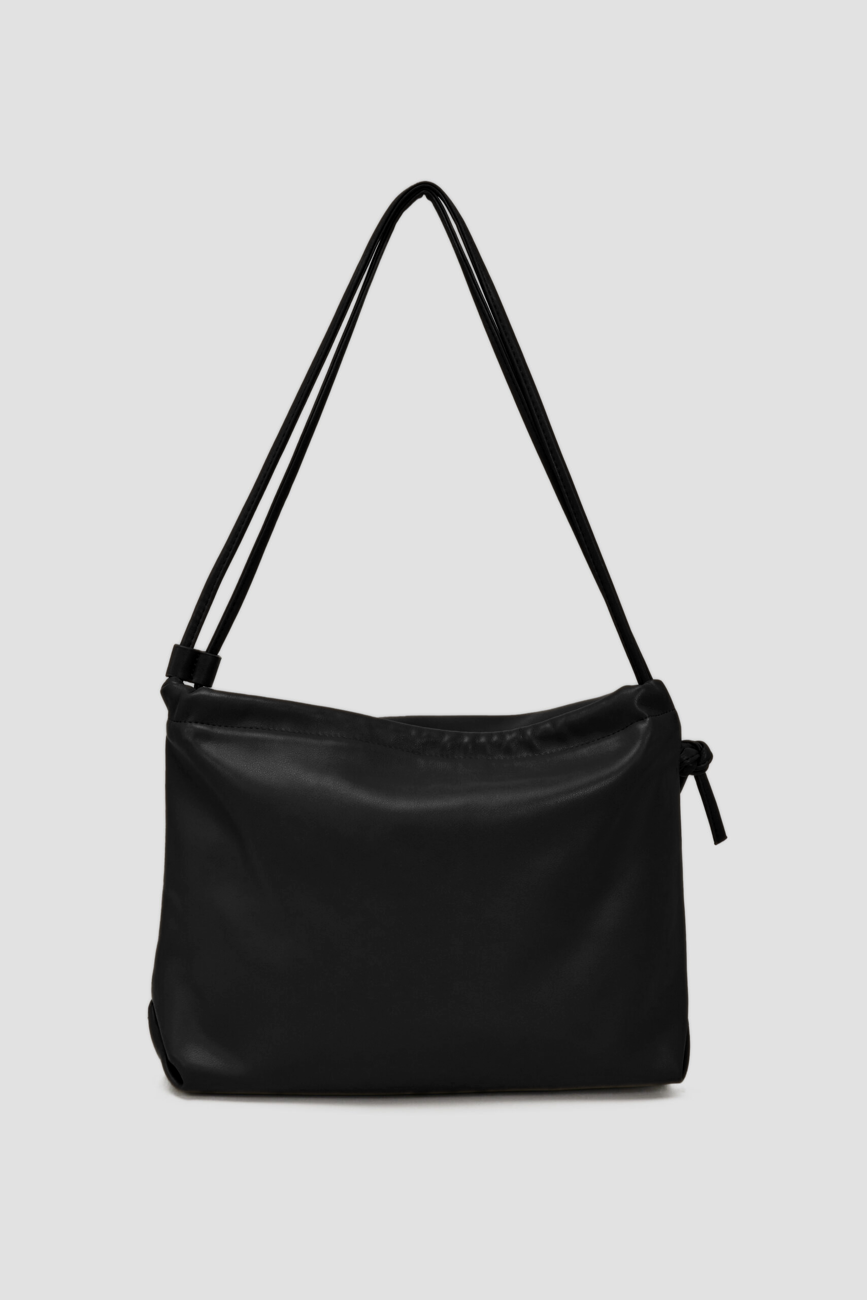 Double Strap Envelope Leather Bag (Black)