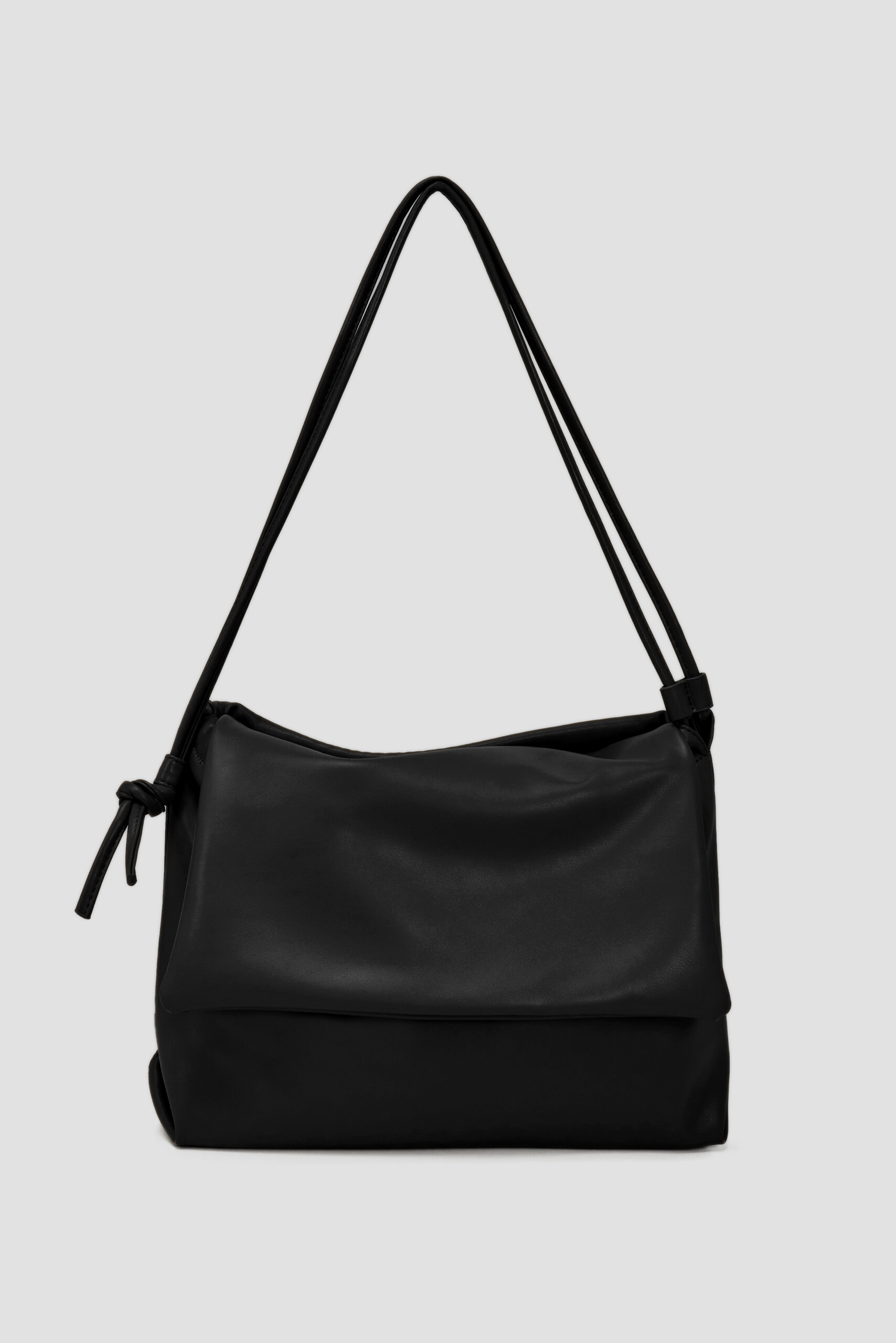 Double Strap Envelope Leather Bag (Black)