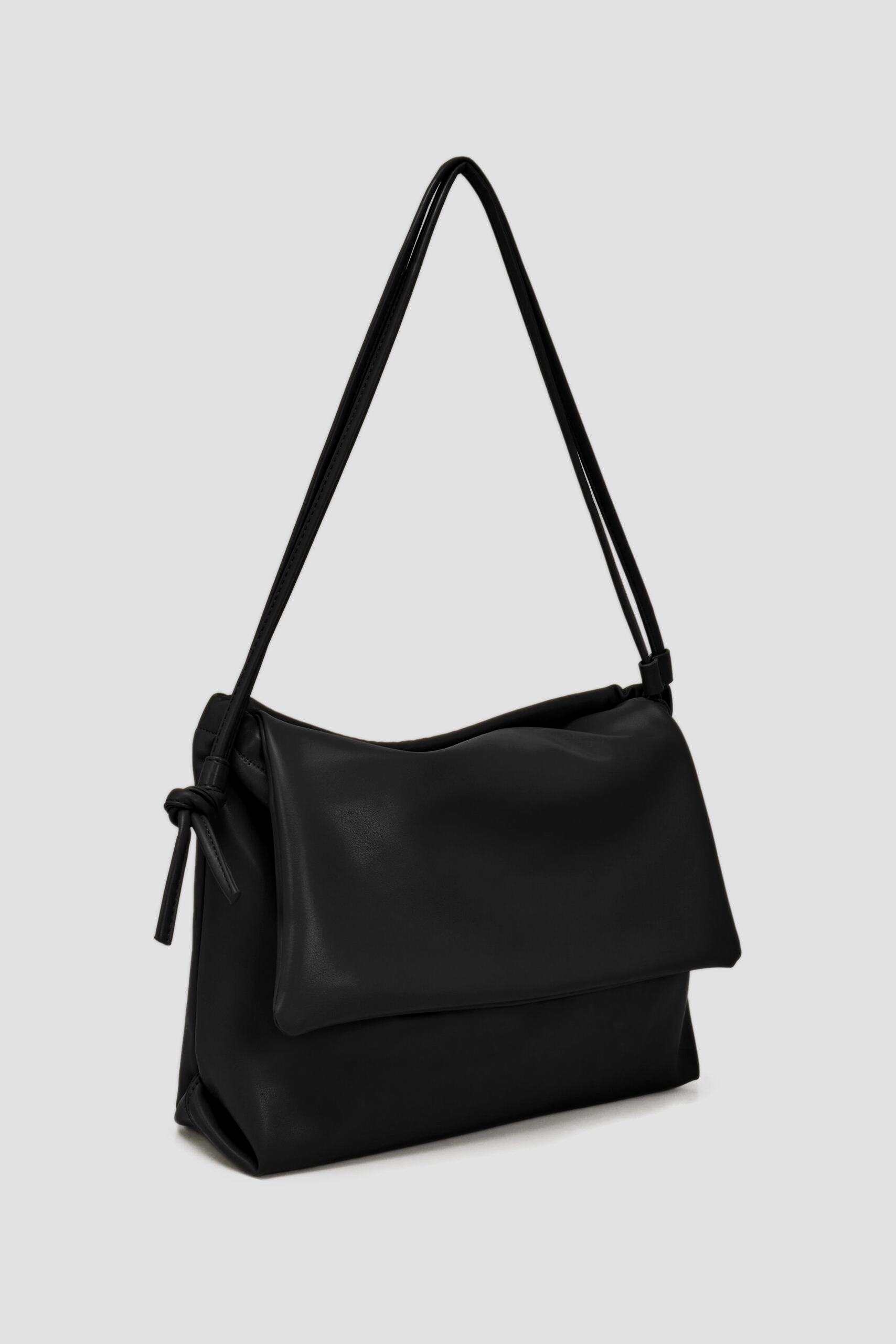 Double Strap Envelope Leather Bag (Black)