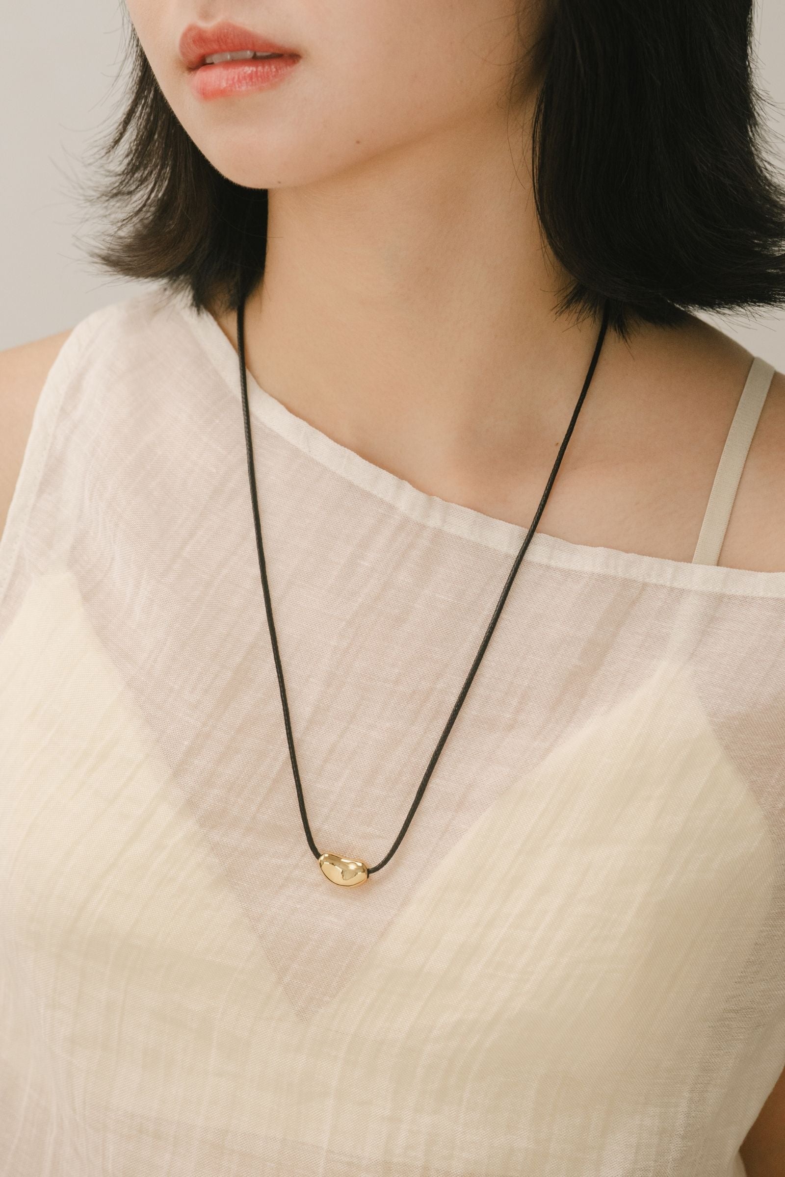 WES x GUNG x SO | [Gung] Gold Pebble Cord Necklace