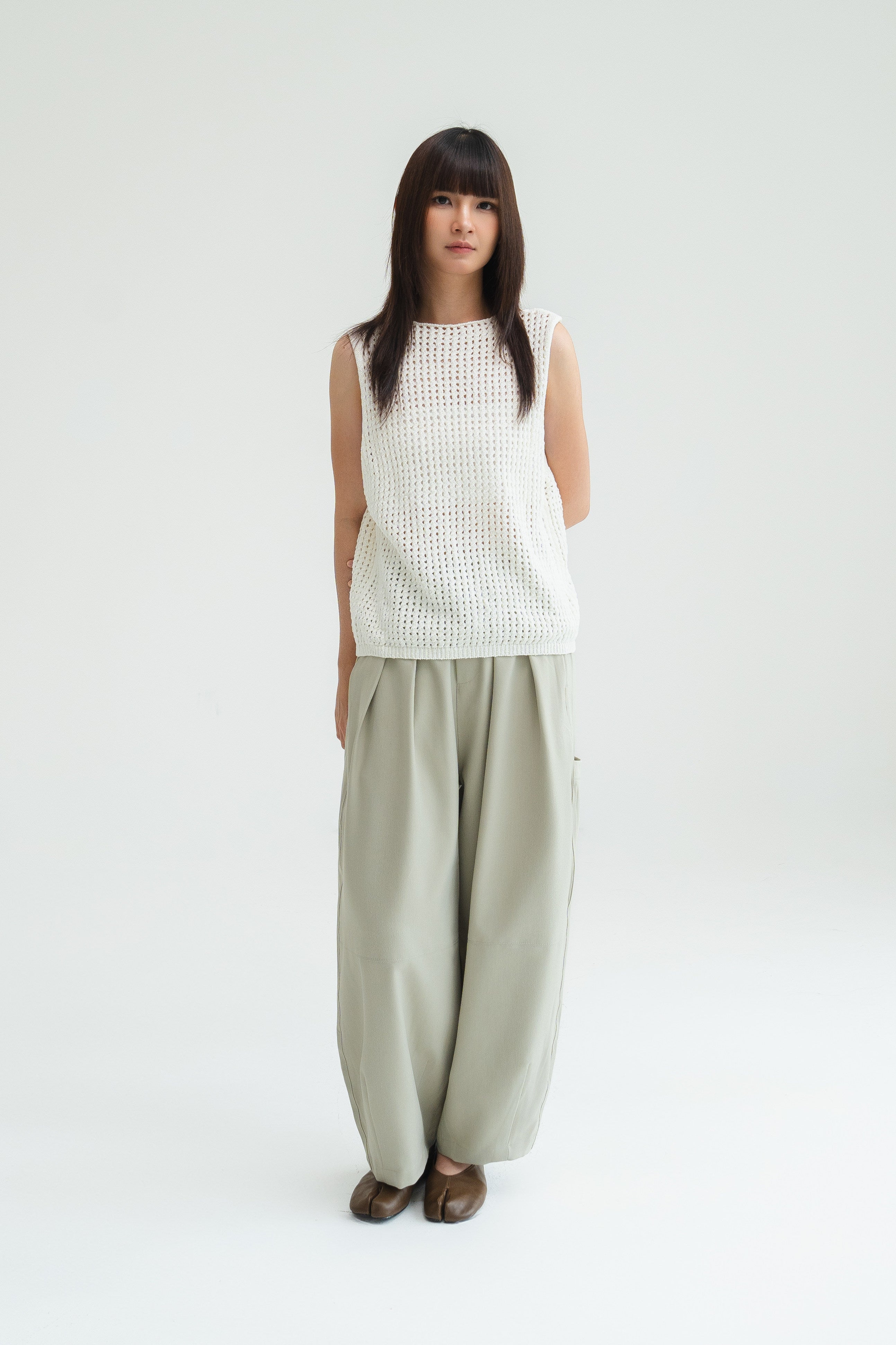 Gender Neutral Cocoon Trousers (Poly / New Oat)