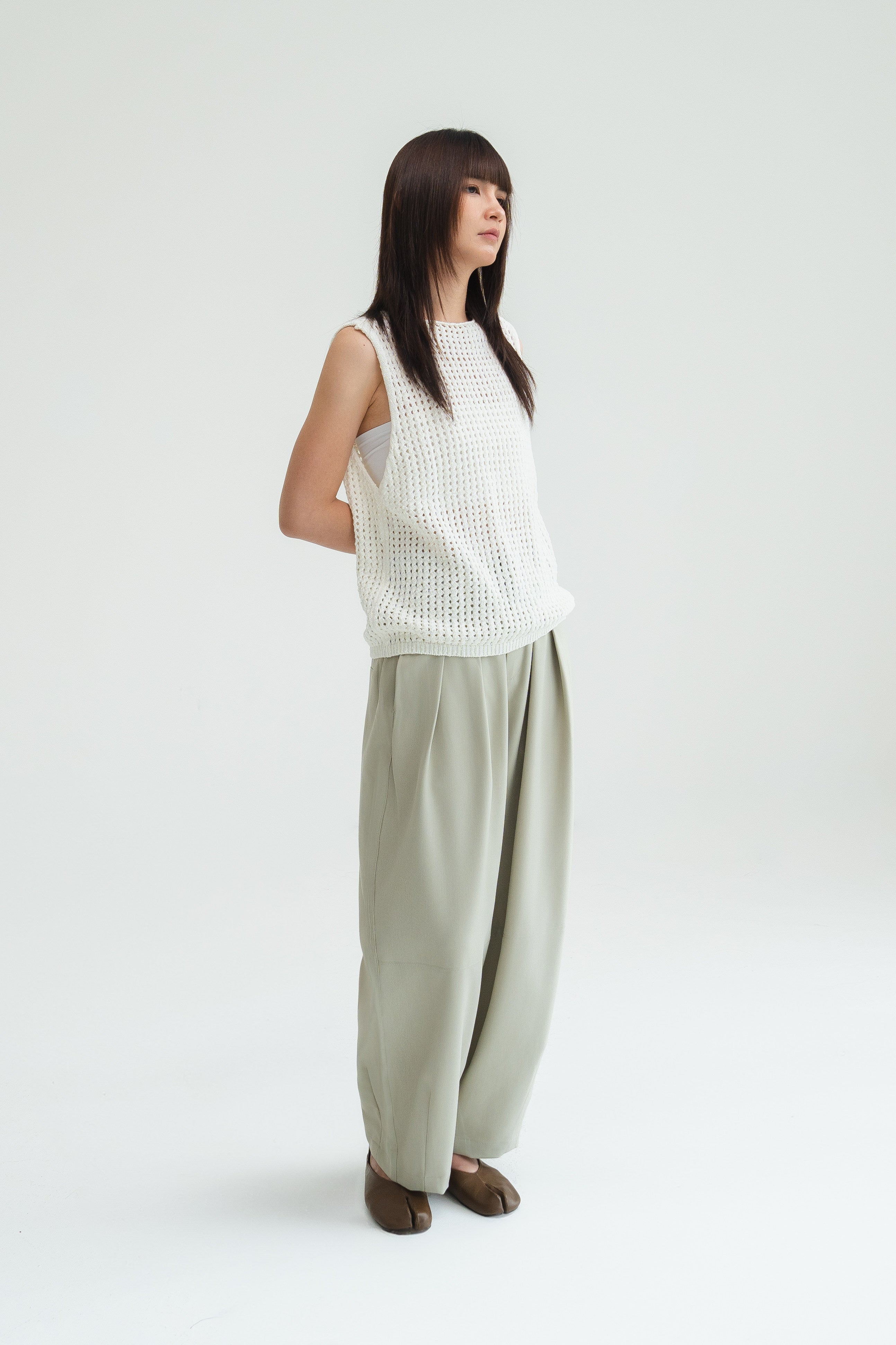 Gender Neutral Cocoon Trousers (Poly / New Oat)