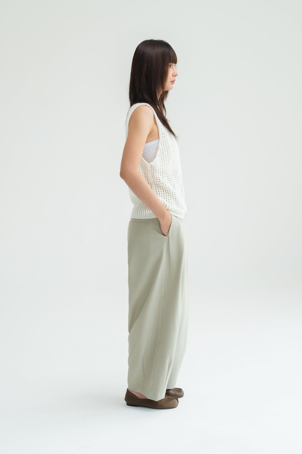 Gender Neutral Cocoon Trousers (Poly / New Oat)