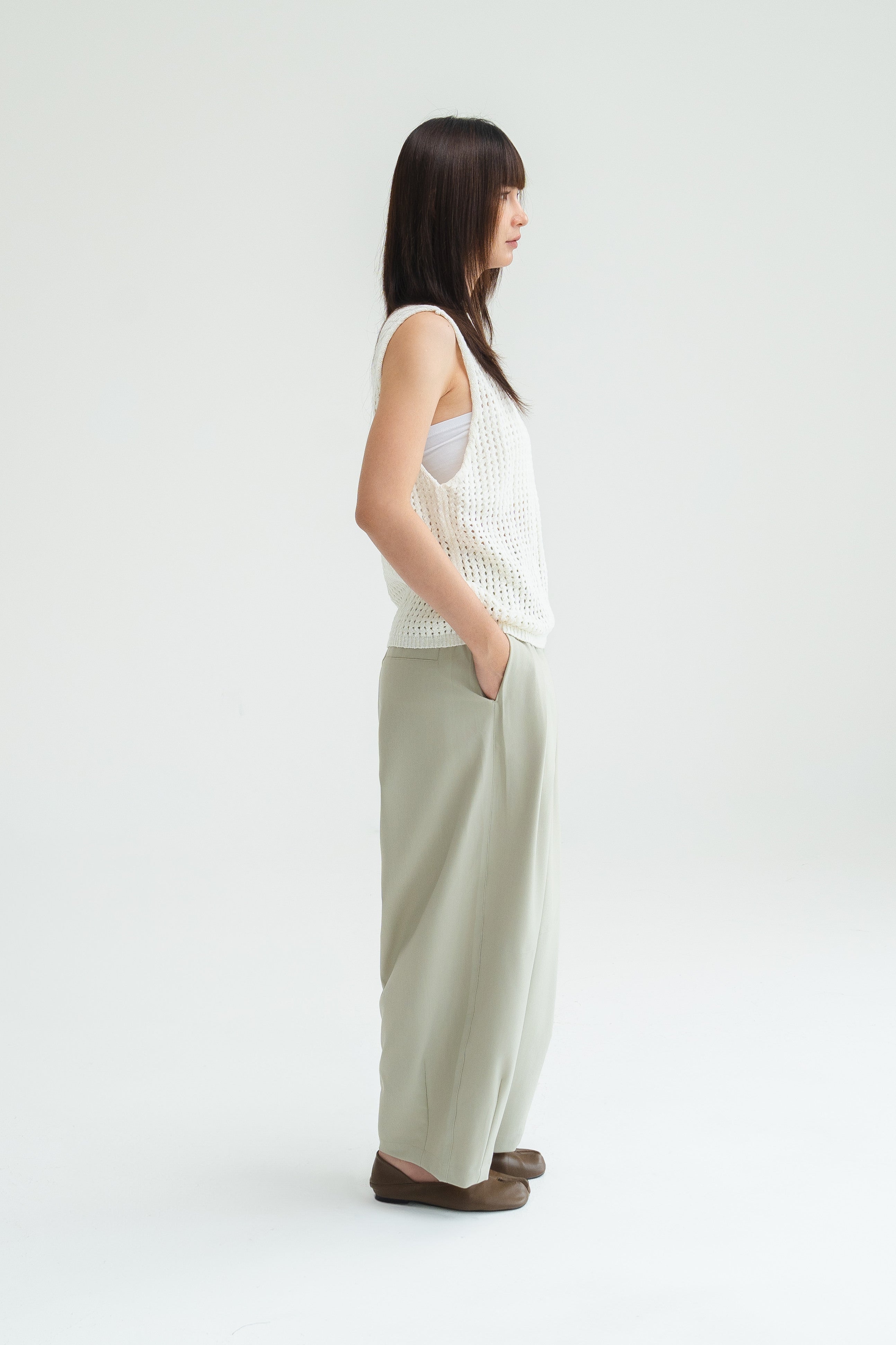 Gender Neutral Cocoon Trousers (Poly / New Oat)