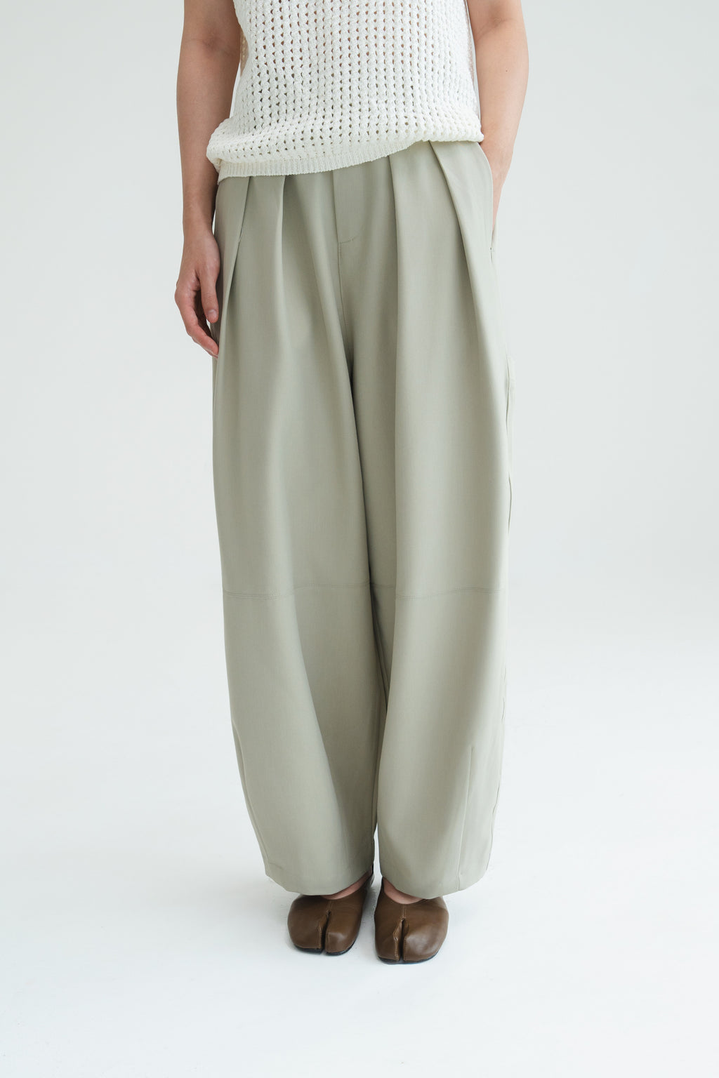 Gender Neutral Cocoon Trousers (Poly / New Oat)