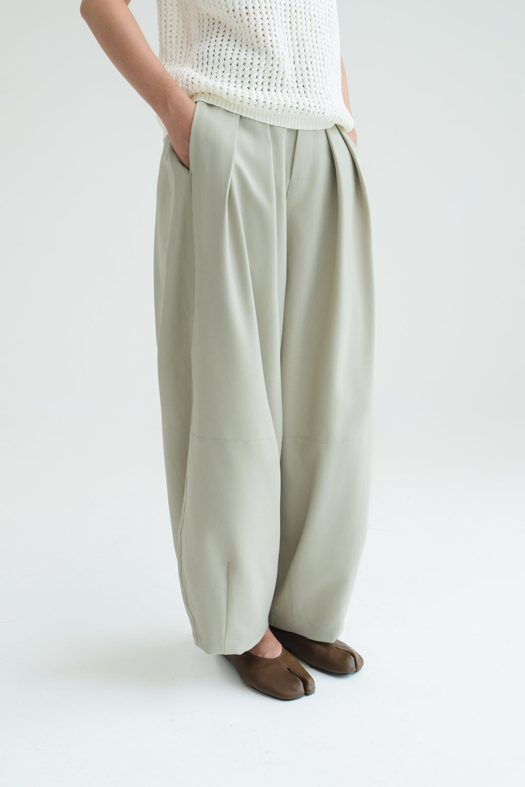Gender Neutral Cocoon Trousers (Poly / New Oat)