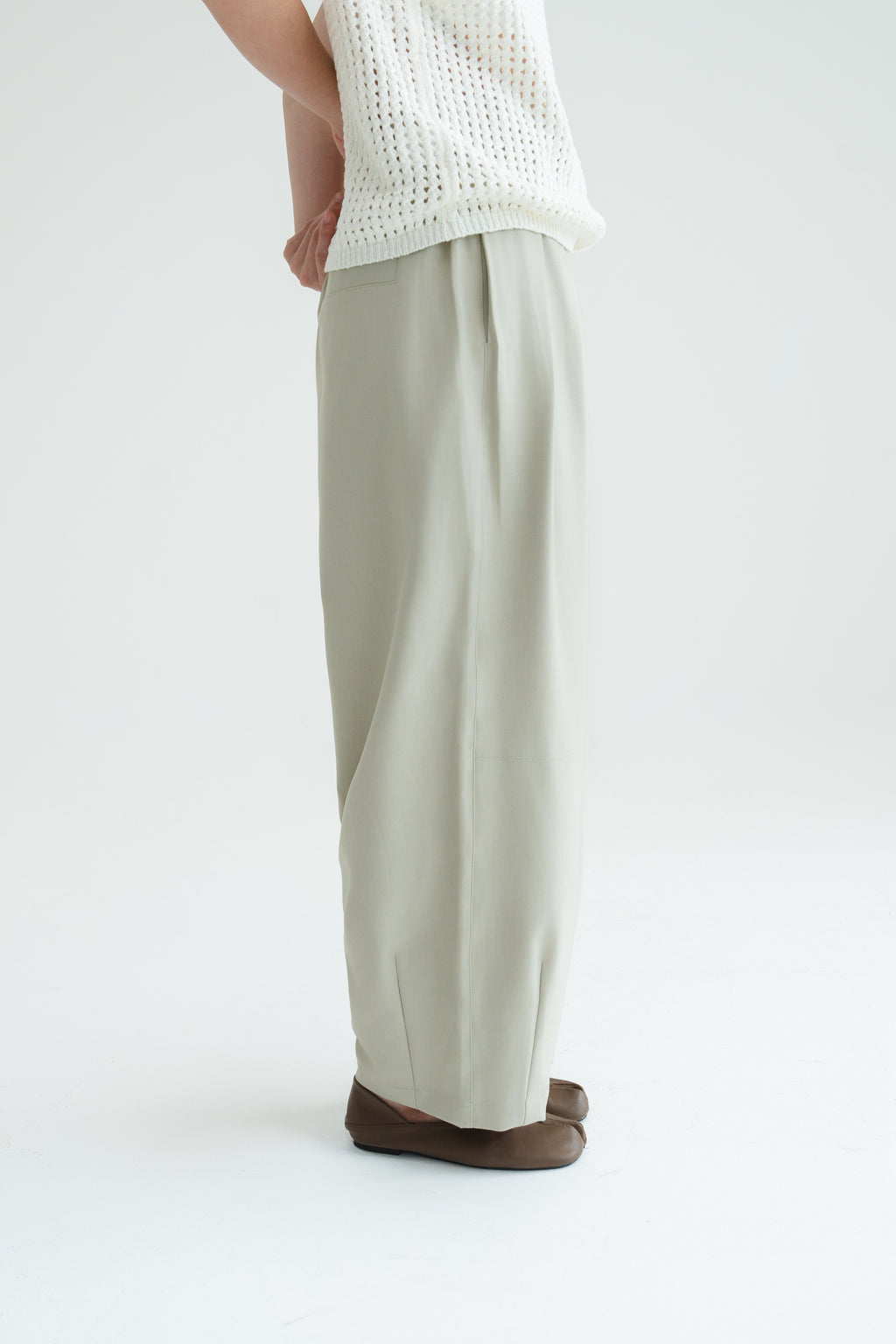Gender Neutral Cocoon Trousers (Poly / New Oat)