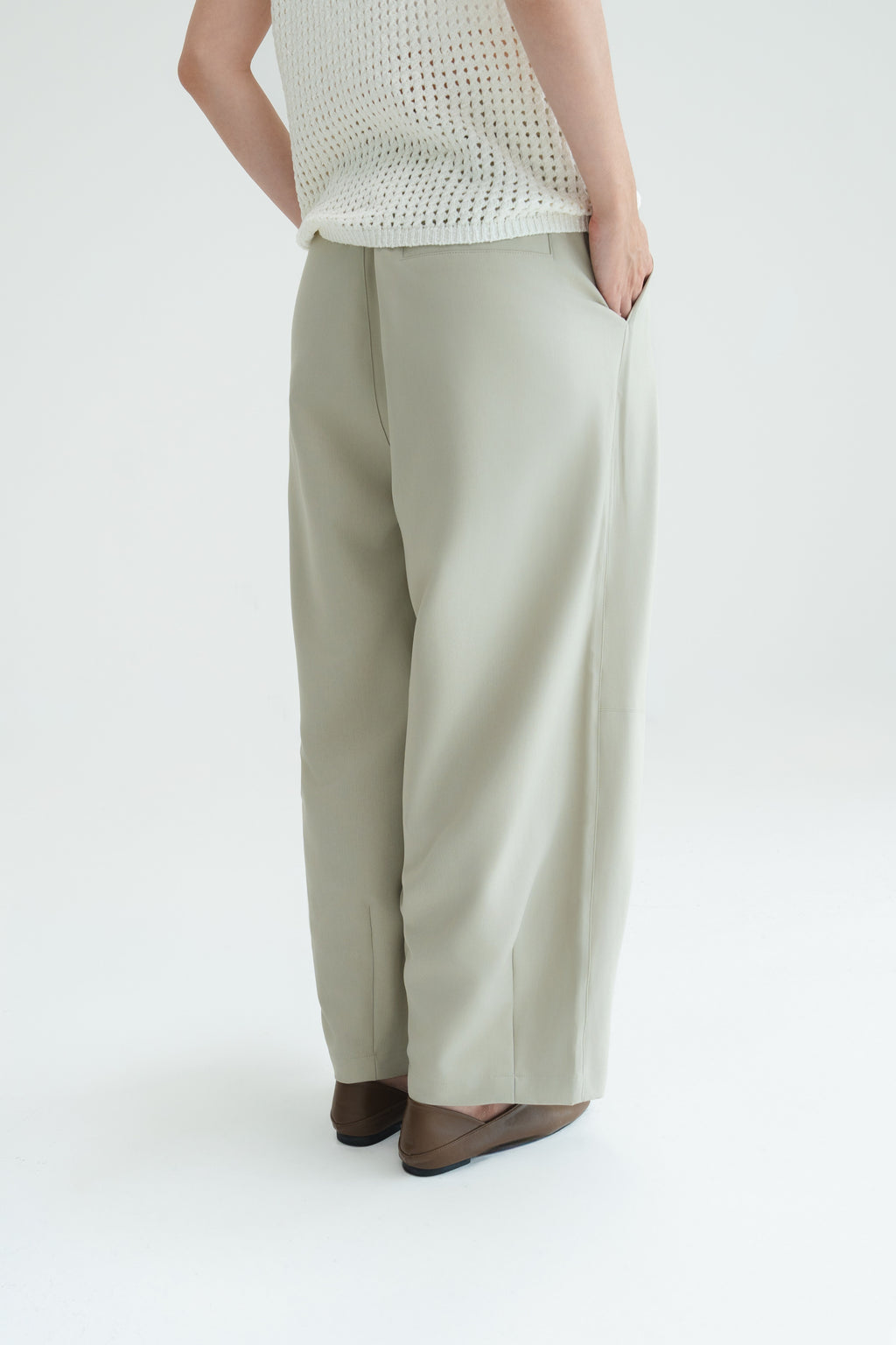 Gender Neutral Cocoon Trousers (Poly / New Oat)