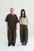Gender Neutral Cocoon Trousers (Linen / Olive Brown)