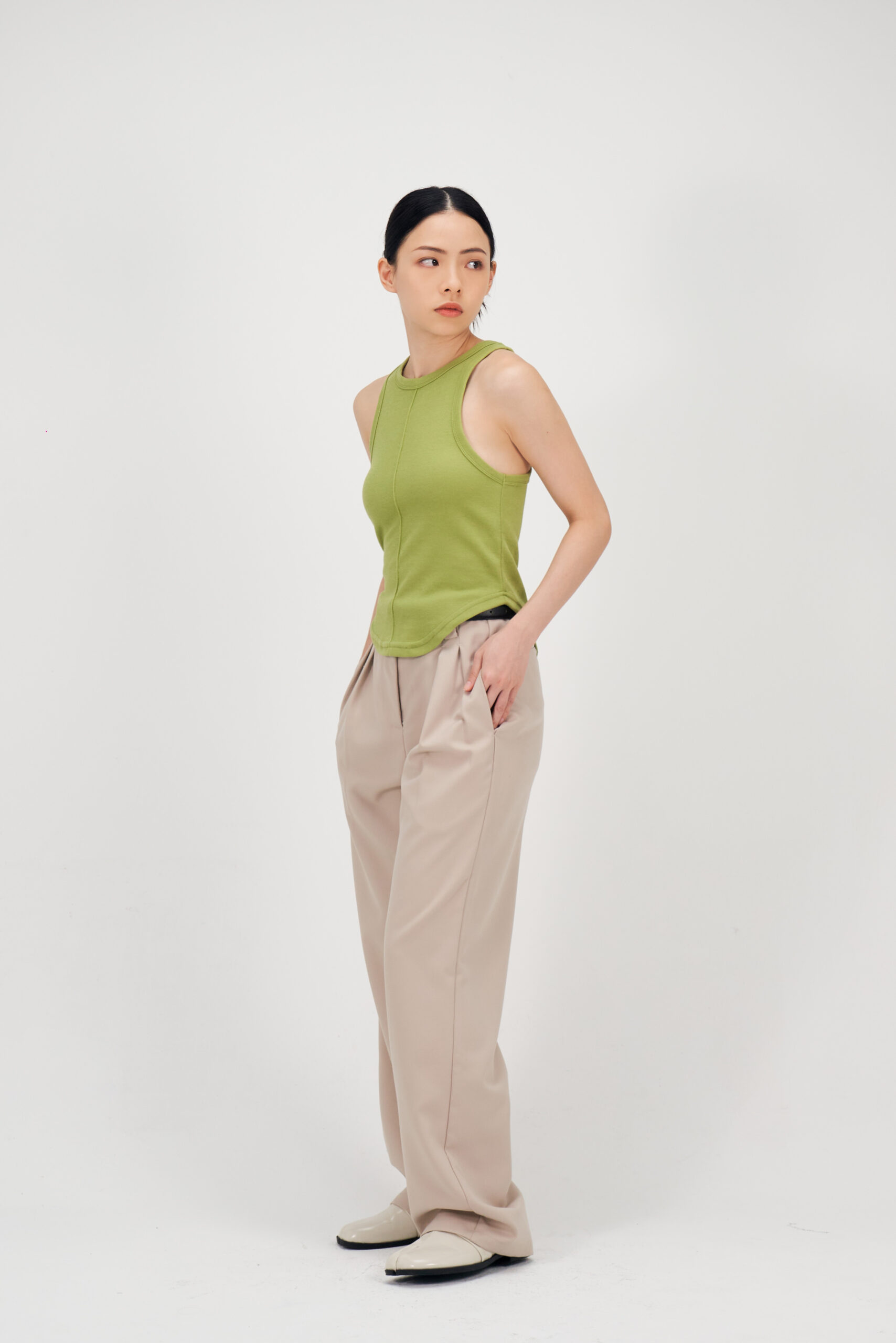 Jun'23 Soft Knit Tank (Green) 3
