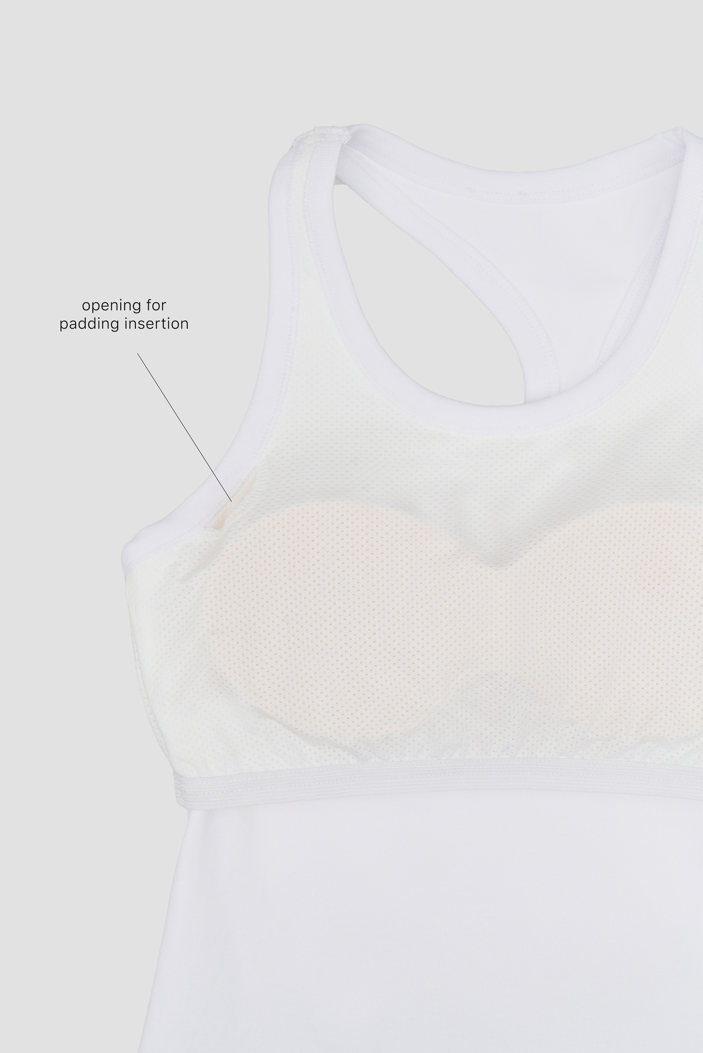 Opening for padding insertion