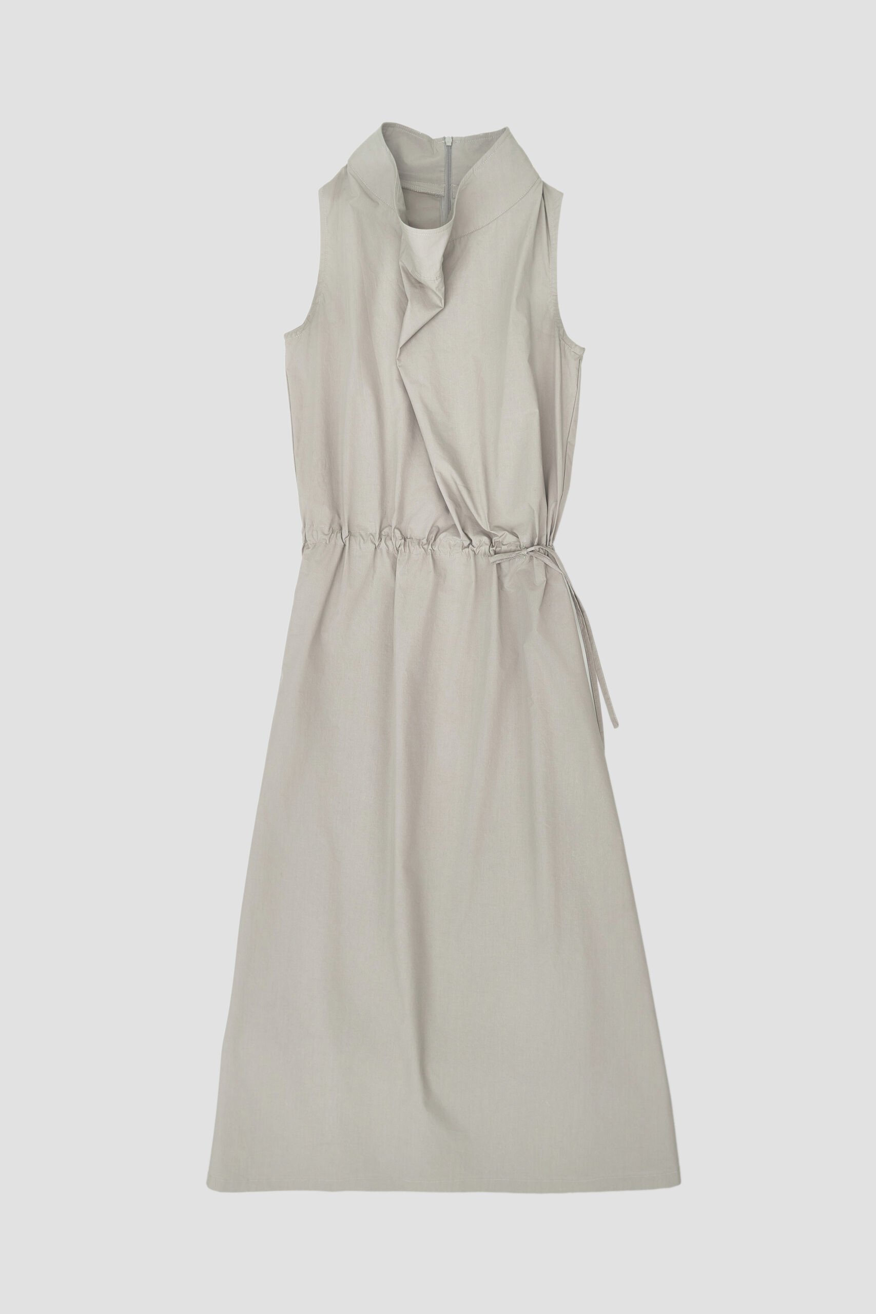 Drape High Neck Tank Dress Olive GRey