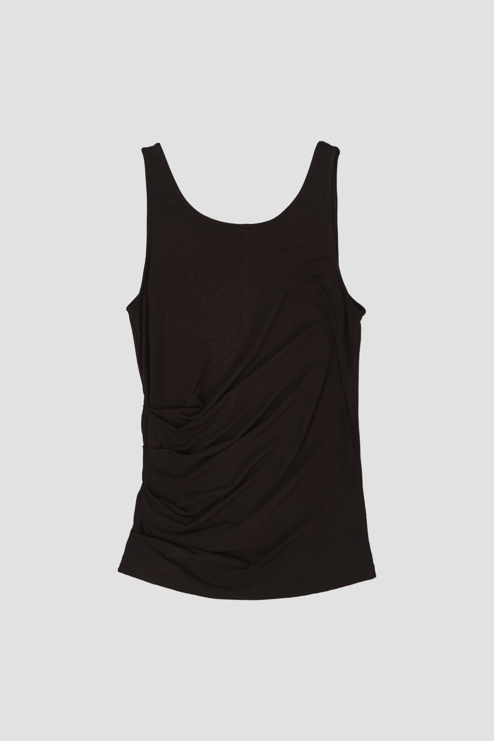Drape Long Tank Top Black